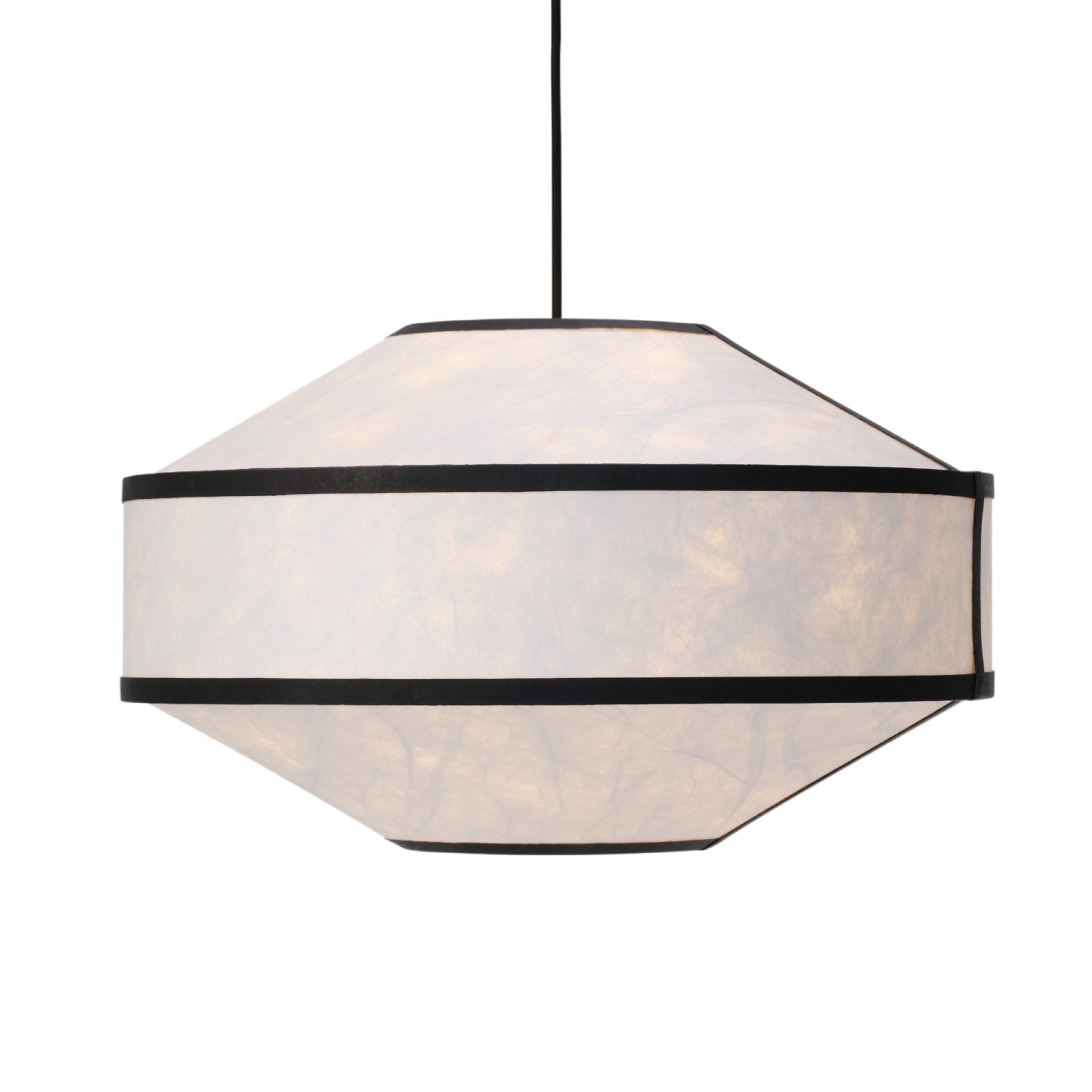 NEW WORKS Kite Pendant Light Fixture - 21.7 Inch (55cm) Modern White/Black Ceiling Lamp for Living Room, Bedroom & Dining Room Decor