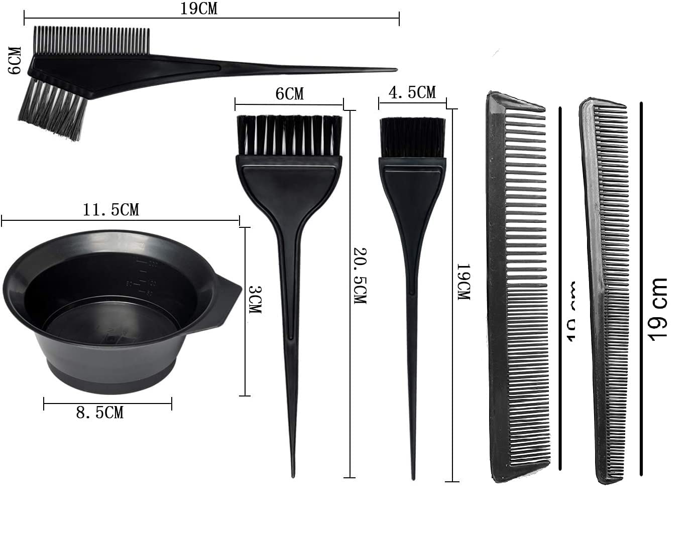 Professional Plastic Brush with Mixing Bowl Set - 2 Pcs Hair Dye Brush & Comb Kit for Salon & Home Use (200ml, Yellow) - Perfect for DIY Hair Coloring, Salon Treatments & At-Home Styling