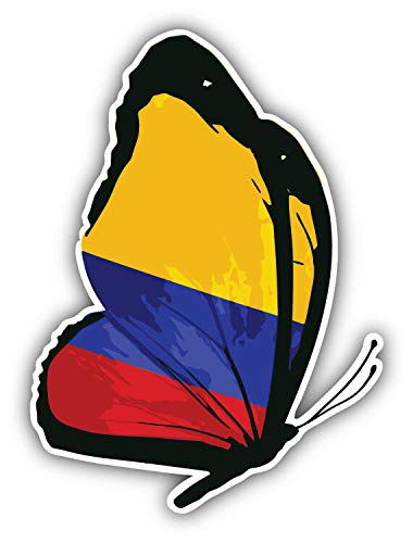 Colombia Flag Butterfly Round Stainless Steel Keychain - Double Sided Design - Perfect for Travel, Gifts & Key Organization