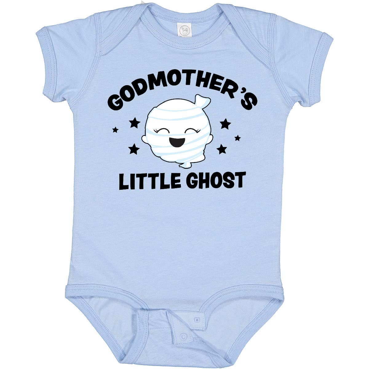 Inktastic Cute Godmother's Little Ghost with Stars Baby Bodysuit - Soft Cotton Onesie for Infants & Toddlers - Perfect for Halloween, Baby Showers & Family Photo Outfits