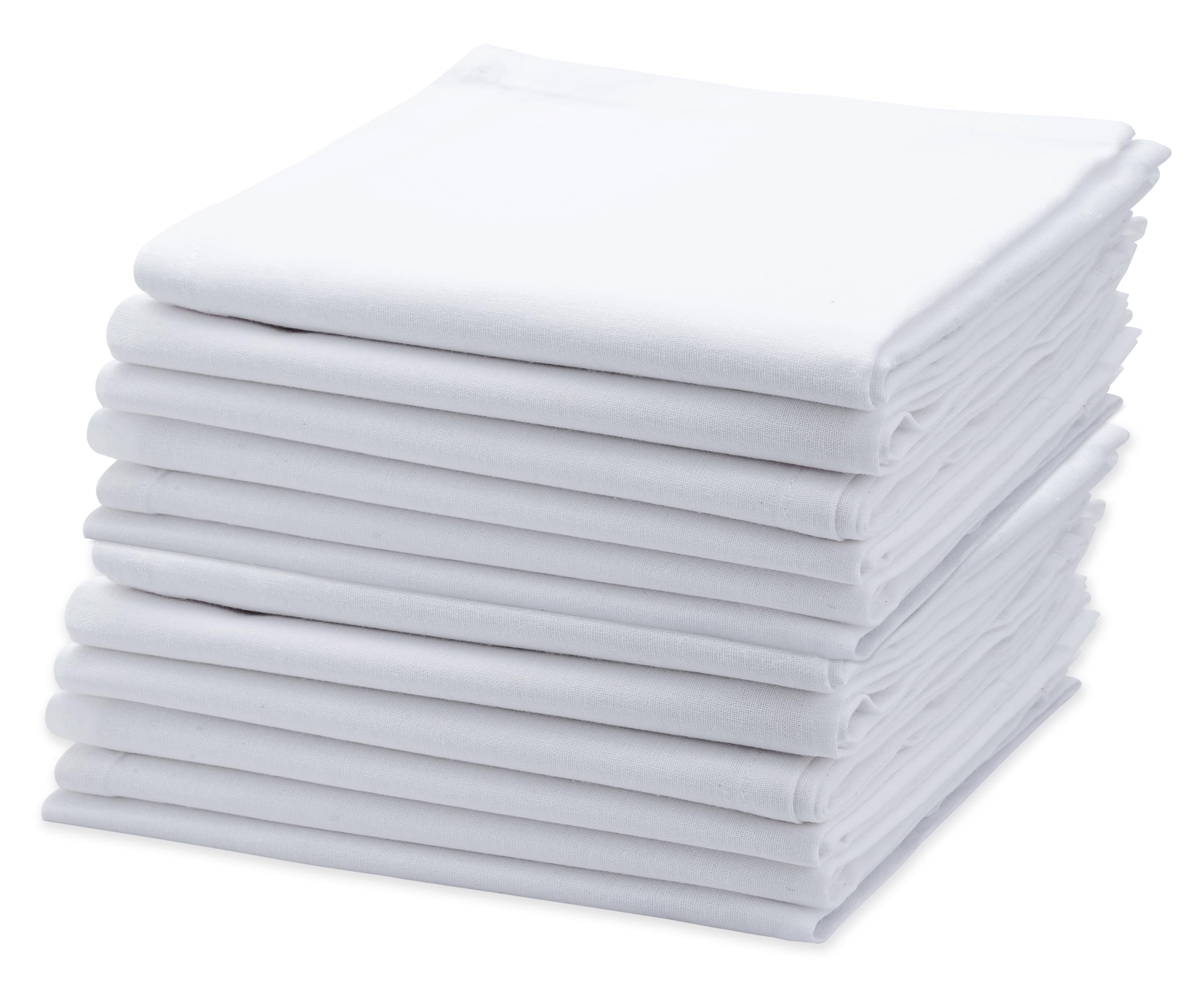 Premium 100% Cotton Flour Sack Kitchen Towels - Super Absorbent & Quick Dry Dish Towels for Cleaning & Drying (28x28 Inch, Set of 12) | Ideal for Cooking, Baking, Dishwashing & Home Decor