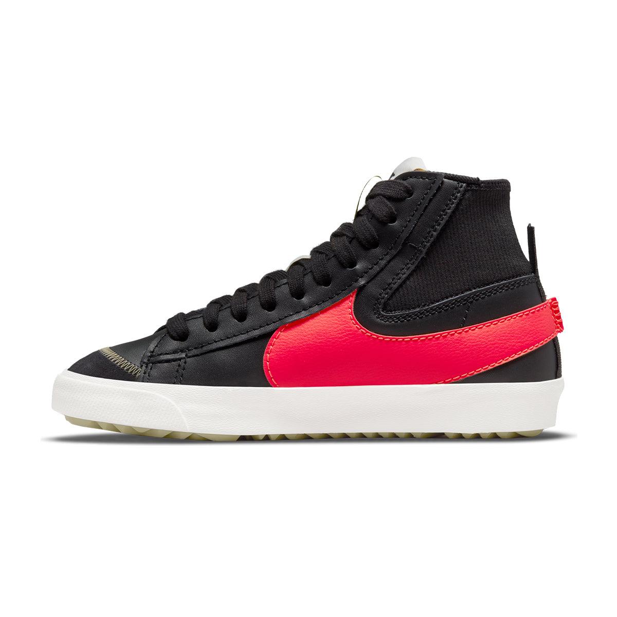 Nike Blazer Mid '77 Jumbo Sneakers - Black & Bright Crimson Retro Basketball Shoes for Men & Women | Perfect for Streetwear, Casual Outfits & Vintage Style Fashion