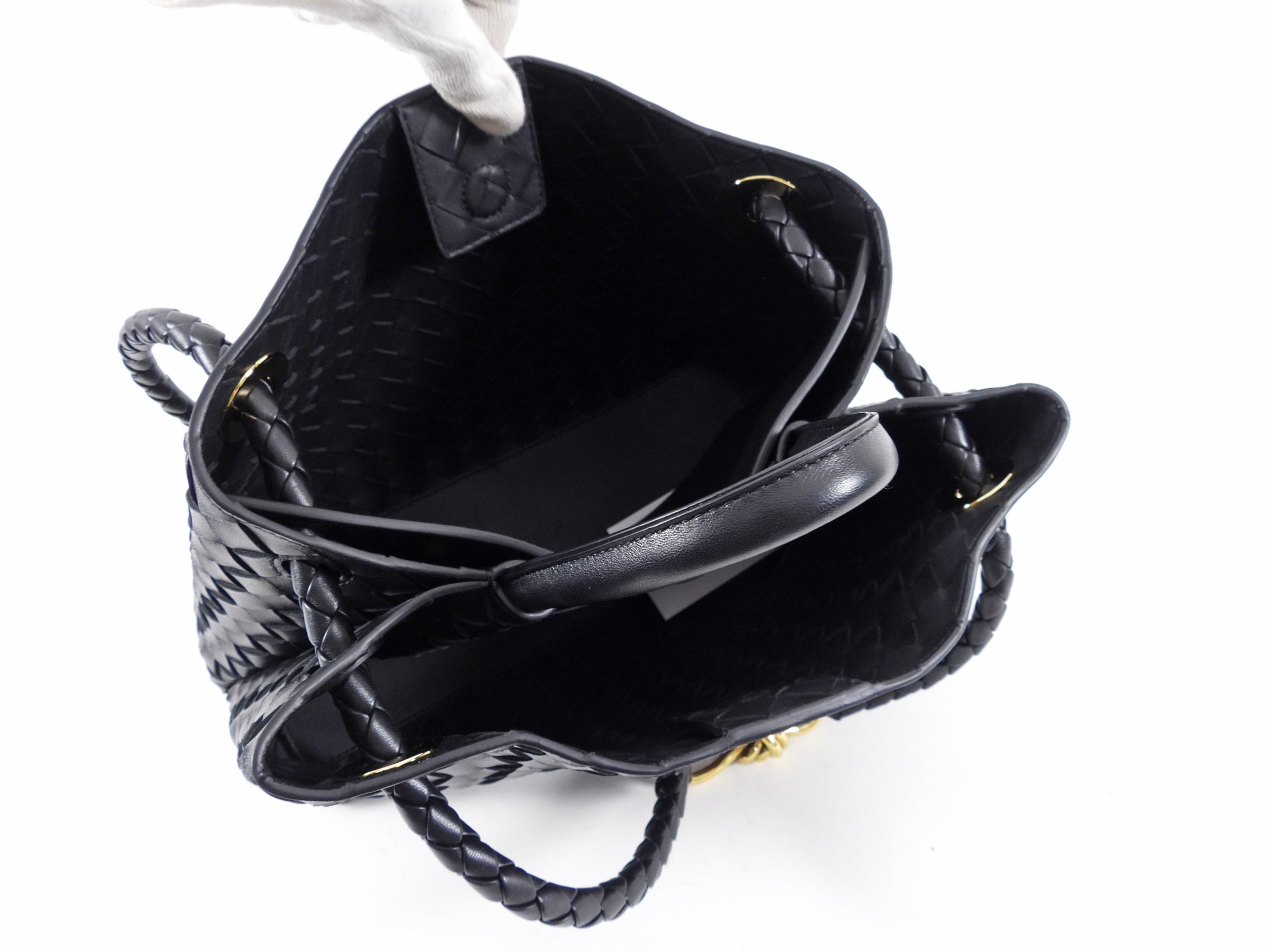 Bottega Veneta Andiamo Black Intrecciato Leather Two-Way Tote Bag for Women | Luxury Designer Handbag for Work, Travel & Everyday Use