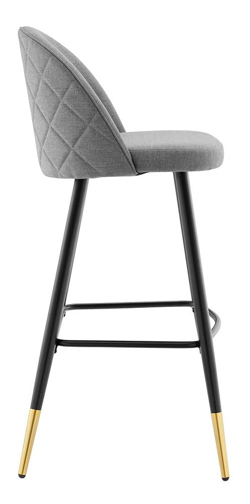 Modway Cordial Fabric Upholstered Bar Stools Set of 2 - Light Gray Modern Kitchen Counter Stools for Dining Room, Breakfast Nook & Home Bar