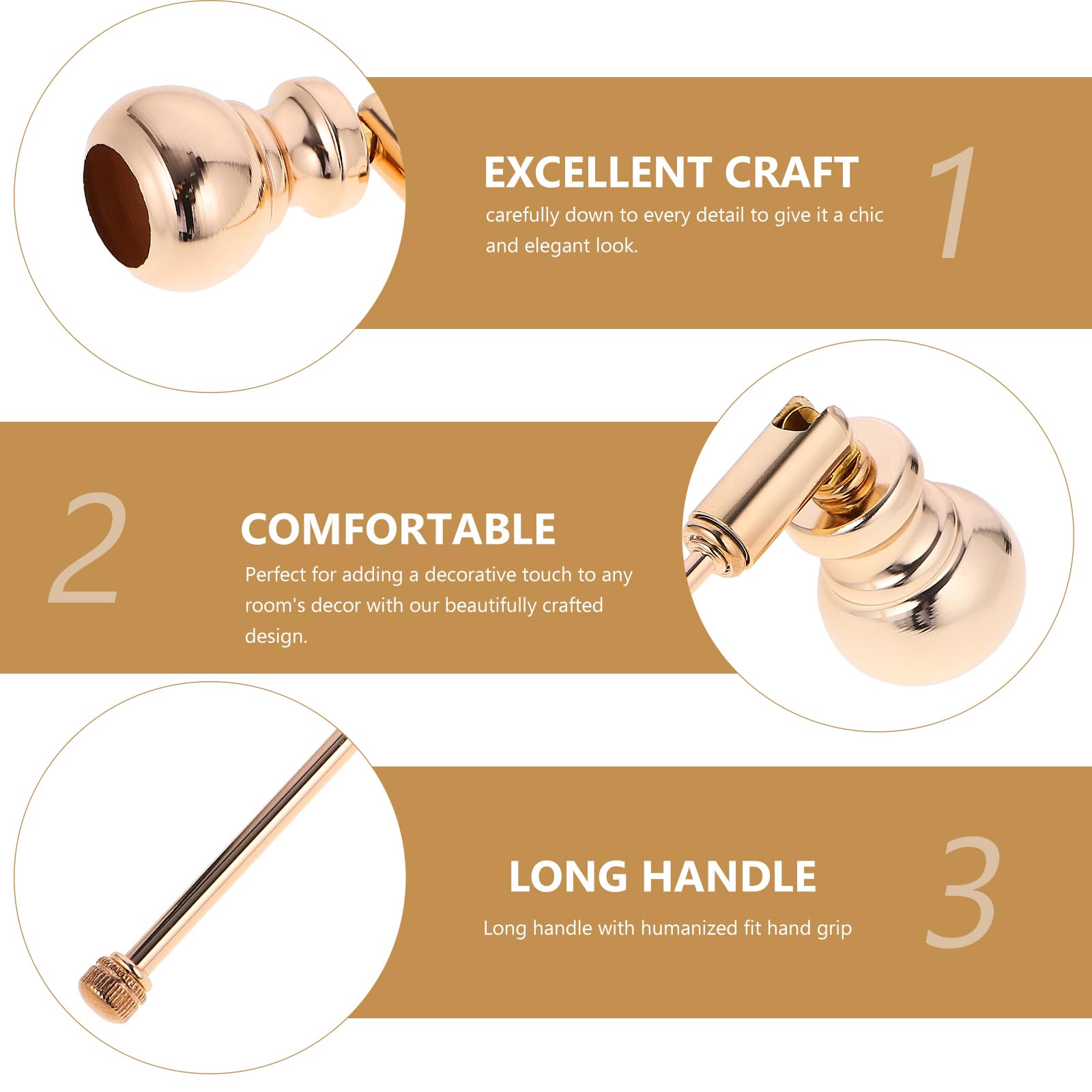 DOITOOL Long Handle Metal Candle Wick Snuffer - Polished Bell Shaped Flame Extinguisher Tool for Safely Putting Out Candles (Golden, 25cm) - Perfect for Home Decor, Romantic Dinners & Spa Relaxation