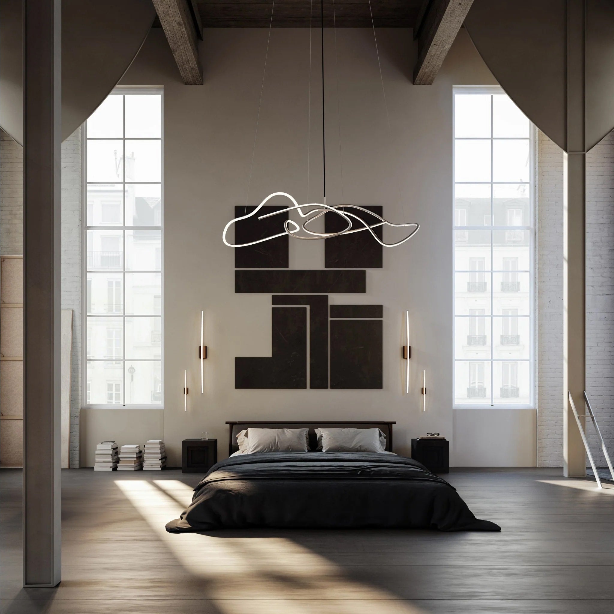 PRE ORDER 101 COPENHAGEN Ghost Chandelier - Large Chrome Modern Ceiling Light Fixture for Dining Room, Living Room & Bedroom Decor