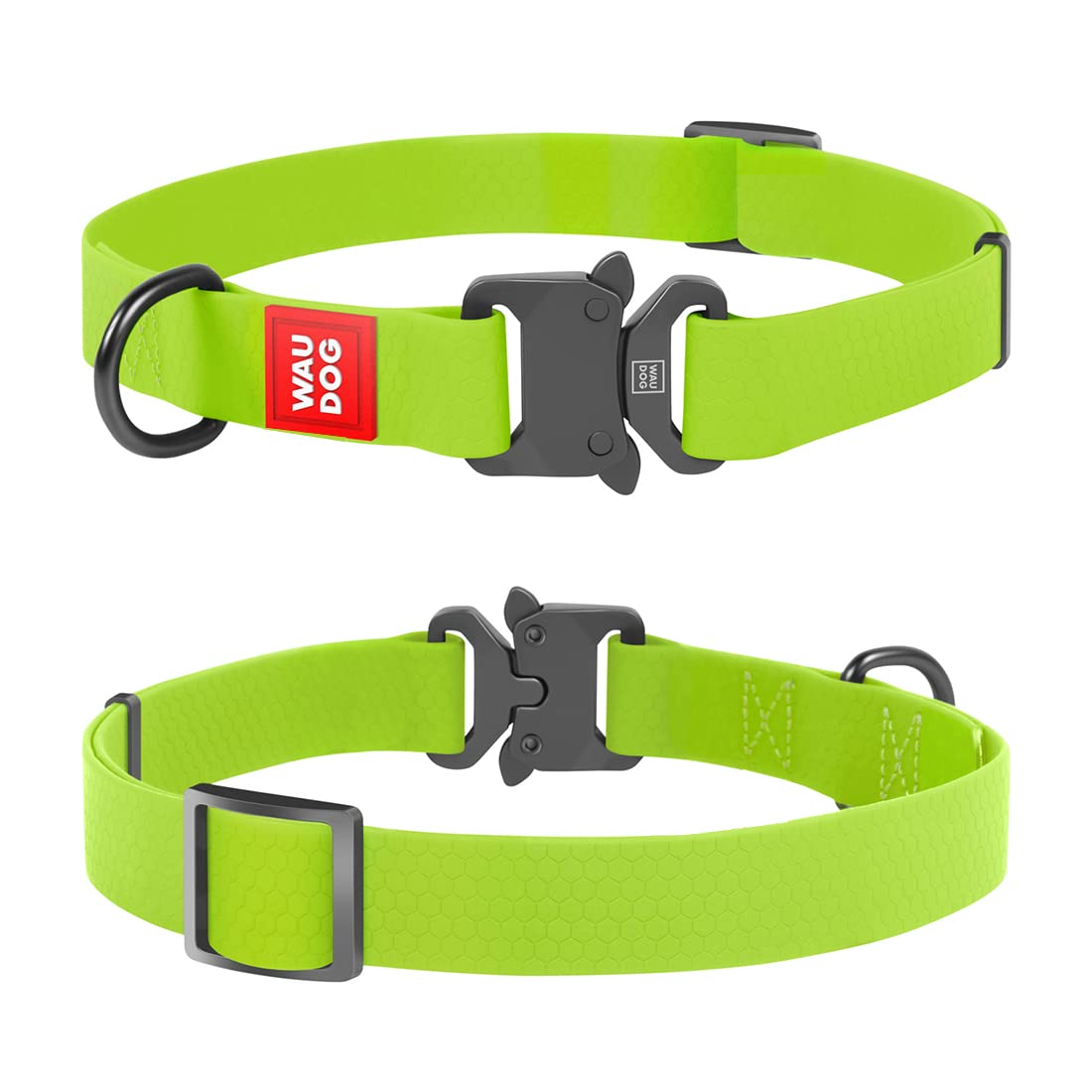 WAUDOG Adjustable Waterproof Dog Collar - Soft Durable Pet Collar for Dogs & Puppies - Comfortable Strong Training Collar for Small Medium Large Dogs - Perfect for Walking Hiking Swimming Outdoor Activities