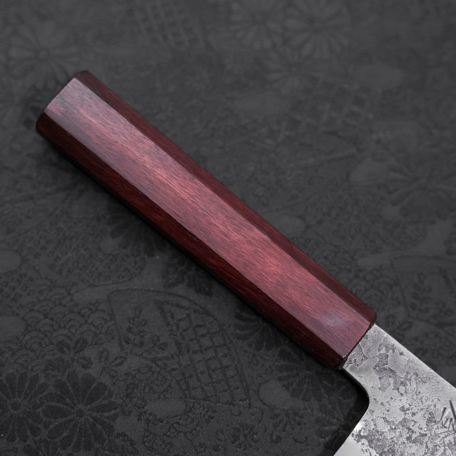 Premium Santoku Knife 165mm - White Steel #2 Nashiji Stainless Clad with Purple Urushi Handle - Japanese Chef Knife for Slicing, Dicing & Precision Cutting - Perfect for Home Cooks & Professional Kitchens