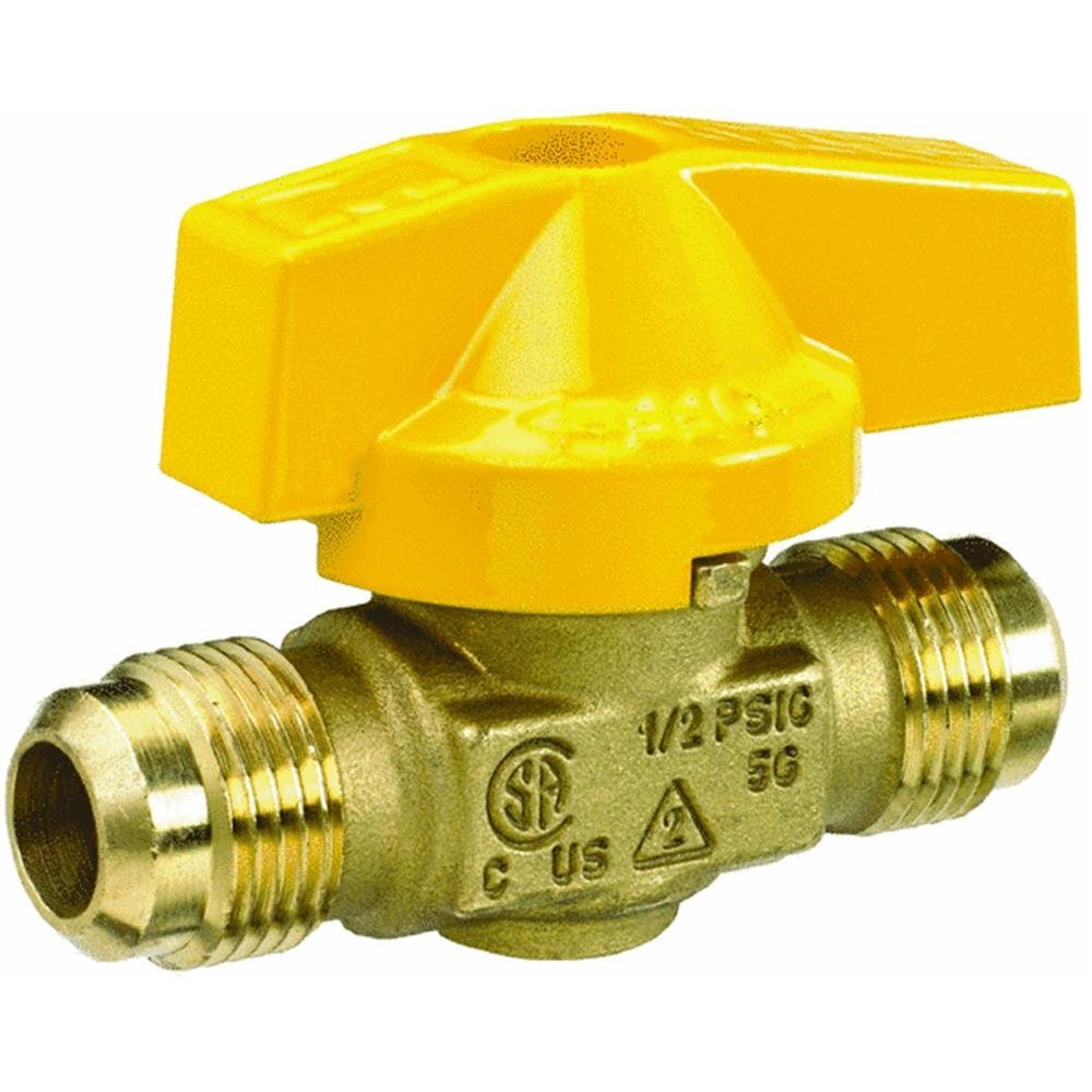 Mueller 116-502 Flare Gas Valve - High-Quality Brass Gas Shut Off Valve for Outdoor Grills, Fire Pits & Camping Stoves - Perfect for Backyard BBQ, Patio Heating & Outdoor Cooking