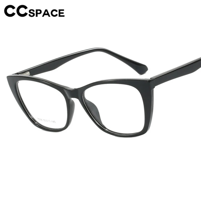 CCspace Women's Full Rim Square Cat Eye Titanium Eyeglasses Frame - Lightweight & Durable TR90 Material - Style 7036 for Work, Reading & Fashion Accessories