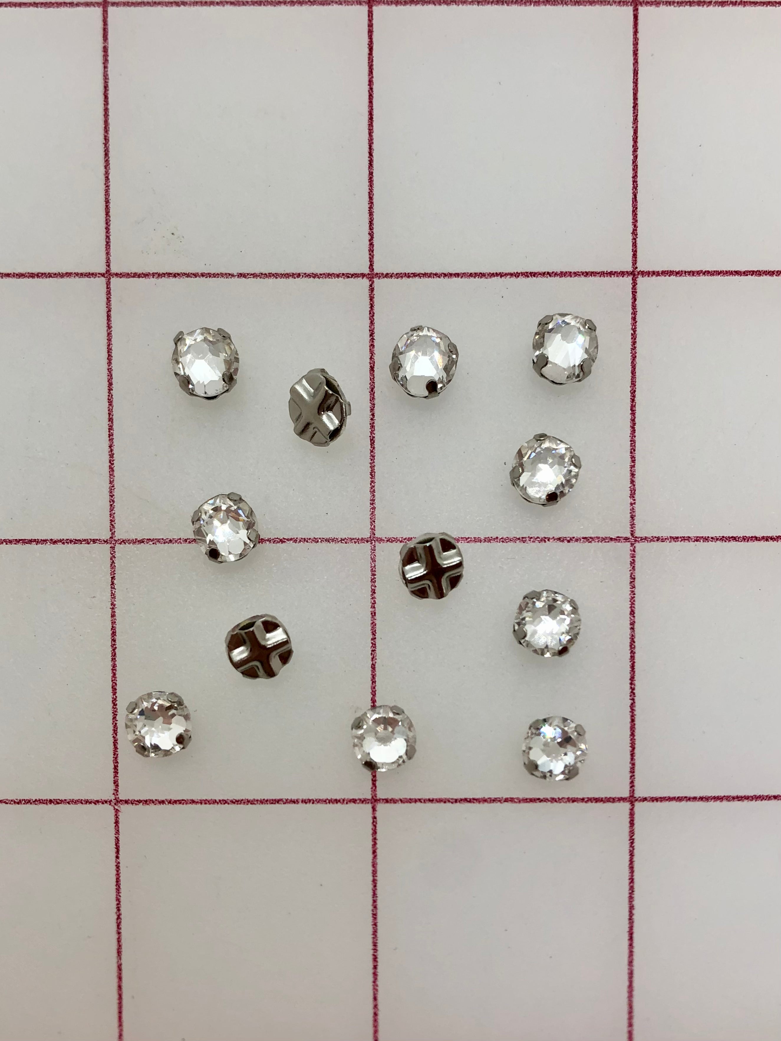 30SS Czech Bright Cut Rose Montees Rhinestones - 12 Pack for DIY Jewelry, Costume Design, and Craft Projects