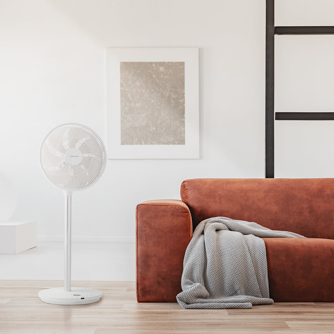 360° Rotation Air Circulator Fan - Powerful Standing Fan with Adjustable Height (CF AC1410WH) for Home, Office & Bedroom Cooling - Quiet Oscillating Fan for Year-Round Air Circulation
