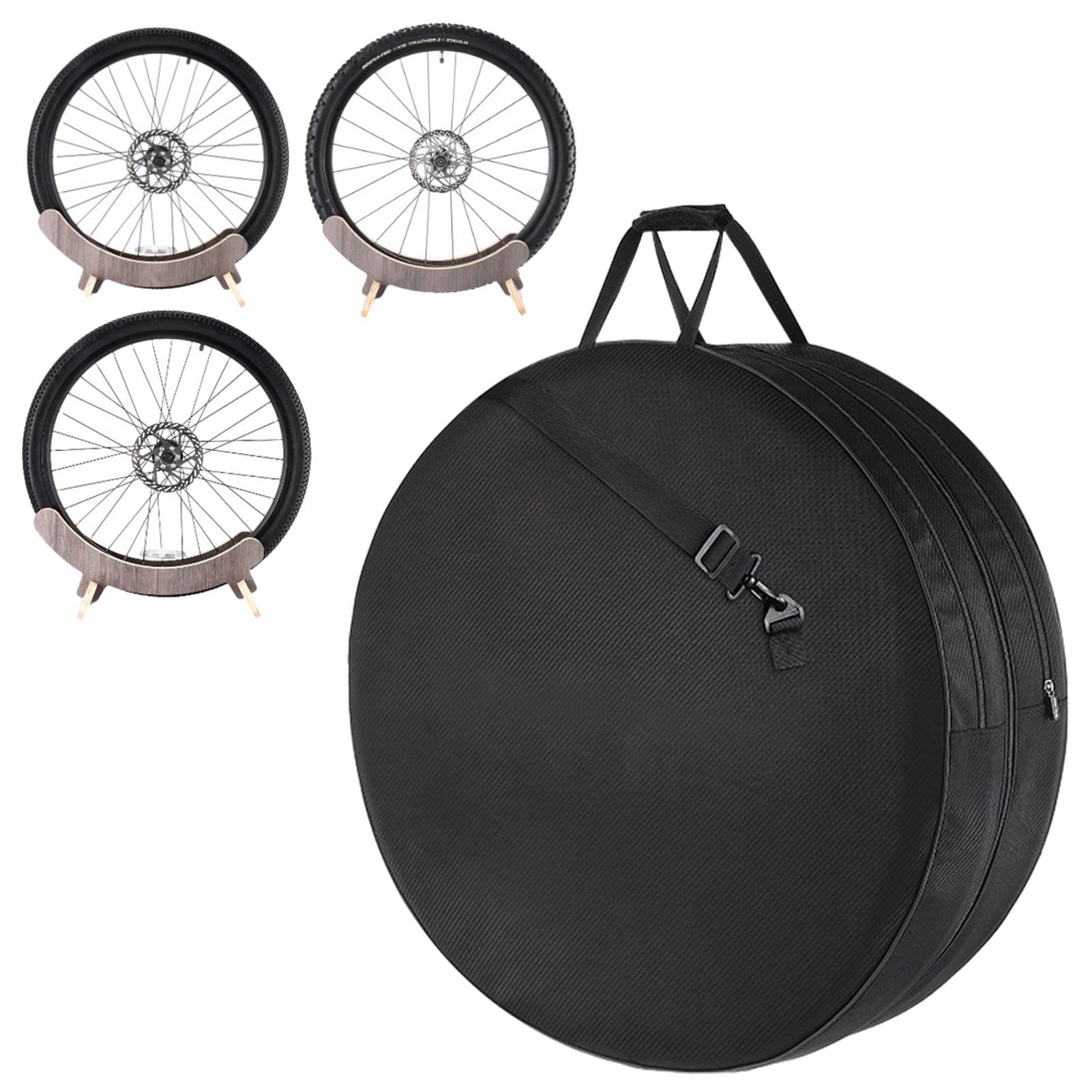 Durable Waterproof Tire Bag with Inner PE Board & Protective Handle - Removable Shoulder Strap for Road Wheelset - Perfect for Bicycle Storage, Travel & Transport Protection