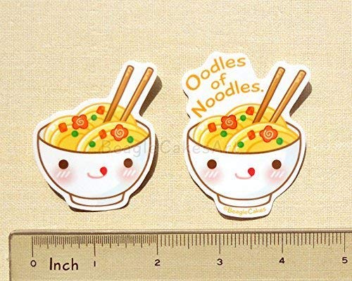 Japanese Food Stickers - Kawaii Ramen, Sushi & Mochi Vinyl Decals - Waterproof Planner & Laptop Stickers for Scrapbooking, Journals & Cute Stationery Collection