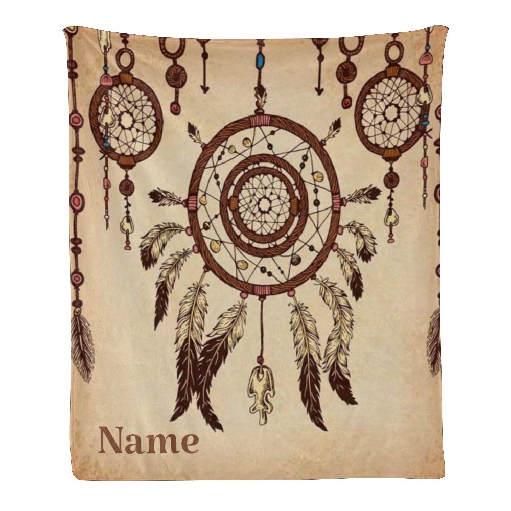 Custom Personalized Fleece Throw Blanket with Name - Africa Dreamcatcher Design, Soft 50x60 Inch Blanket for Bed, Couch & Gifts - Perfect for Christmas, Birthday & Home Decor