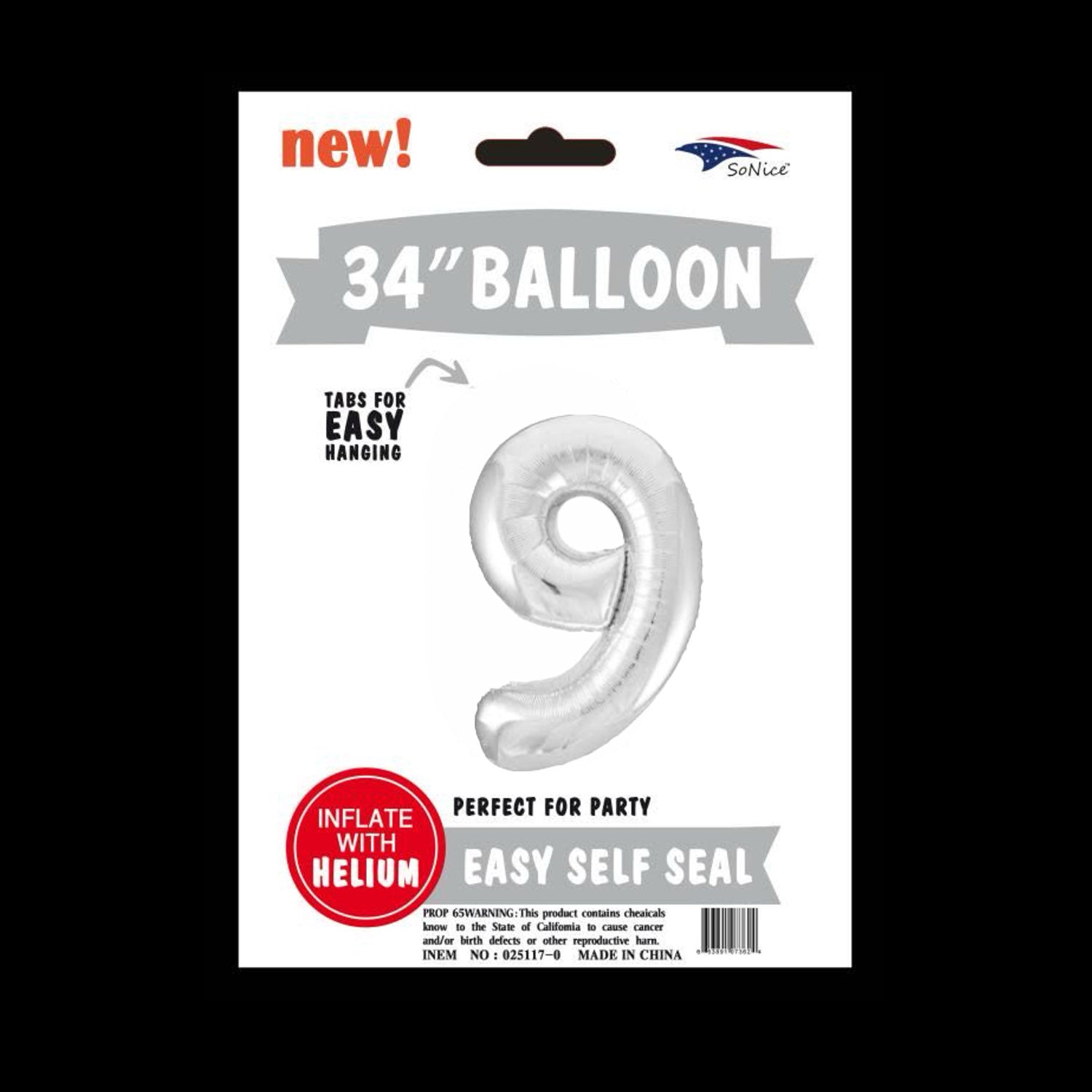 Silver Foil Number 9 Balloons (34 Pack) - Birthday Party Decorations, Anniversary Celebration, Graduation & Special Events