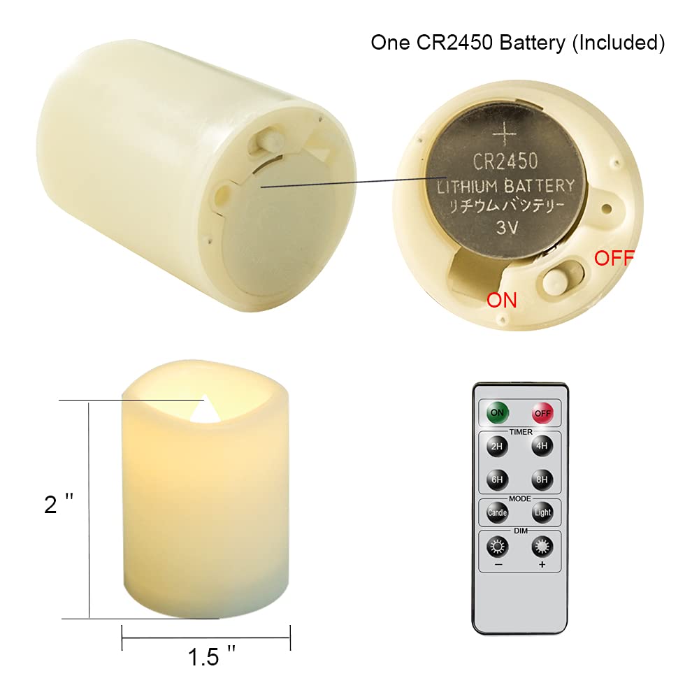 DRomance Flameless LED Votive Candles - Set of 12 Battery Operated Tealights with Remote & Timer, Amber Yellow Glow (1.5x2 Inch) - Perfect for Christmas Decor, Wedding Centerpieces, Romantic Dinners & Home Ambiance Lighting