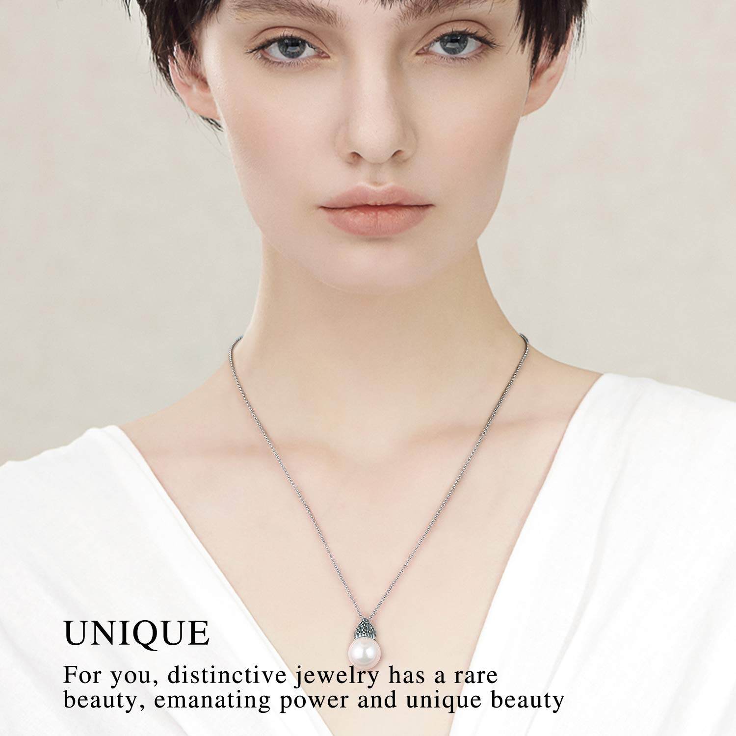 S925 Sterling Silver Pearl Necklace for Women - Elegant Handmade Jewelry Gift for Mom & Wife - Perfect for Weddings & Parties