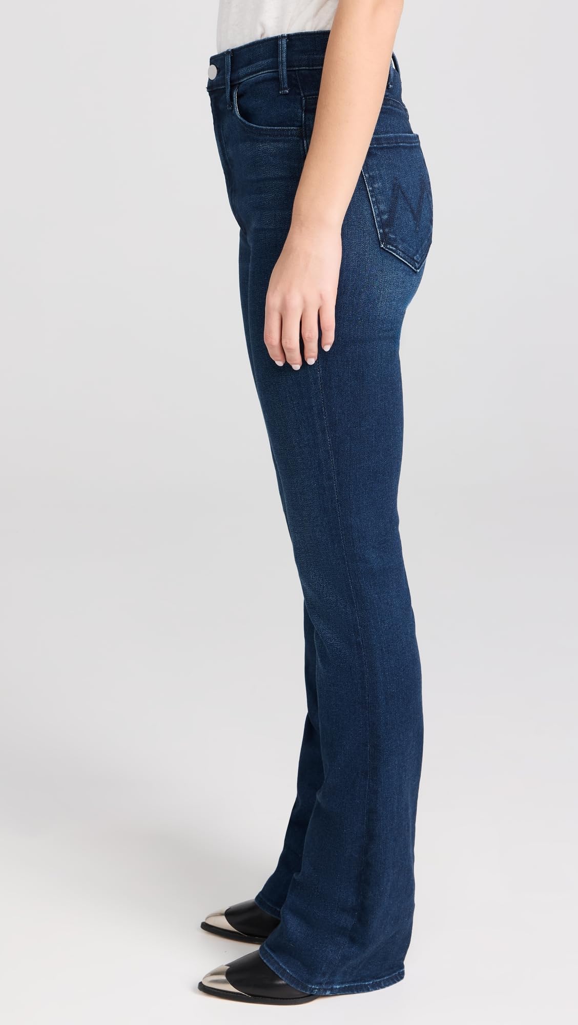 MOTHER Women's The Hustler Heel Jeans - High Waist Skinny Stretch Denim Pants for Women | Perfect for Night Out, Date Night & Casual Wear