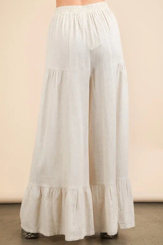 Comfortable Oatmeal Elastic Waist Resort Pants for Women - Soft Lounge Pants for Travel, Yoga & Relaxation at Home