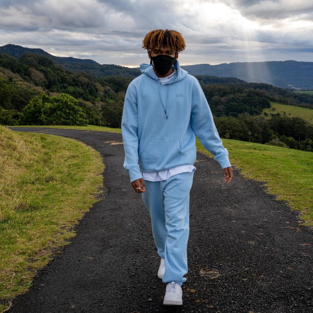 **INSPORT Unisex Alaska Powder Blue Elastic Leg Track Pants - Comfortable & Stylish Workout Pants for Men & Women - Perfect for Running, Gym, Yoga & Casual Wear**