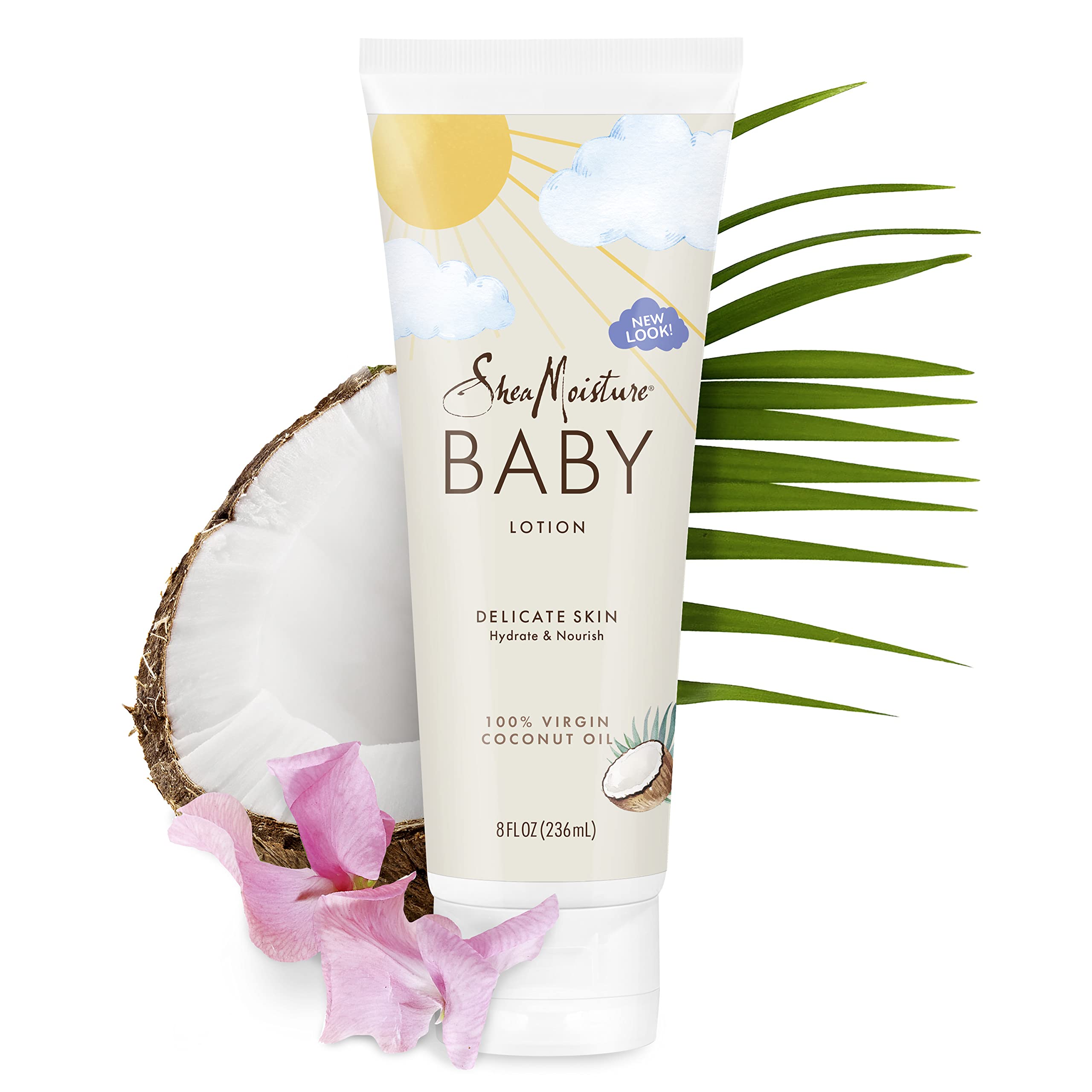 SheaMoisture Baby Lotion with 100% Virgin Coconut Oil - 8 oz Fragrance-Free Baby Moisturizer for Sensitive Skin & Eczema | Gentle Daily Hydration for Newborns, Infants & Toddlers | Perfect for Diaper Changes, After Bath & Bedtime Routine