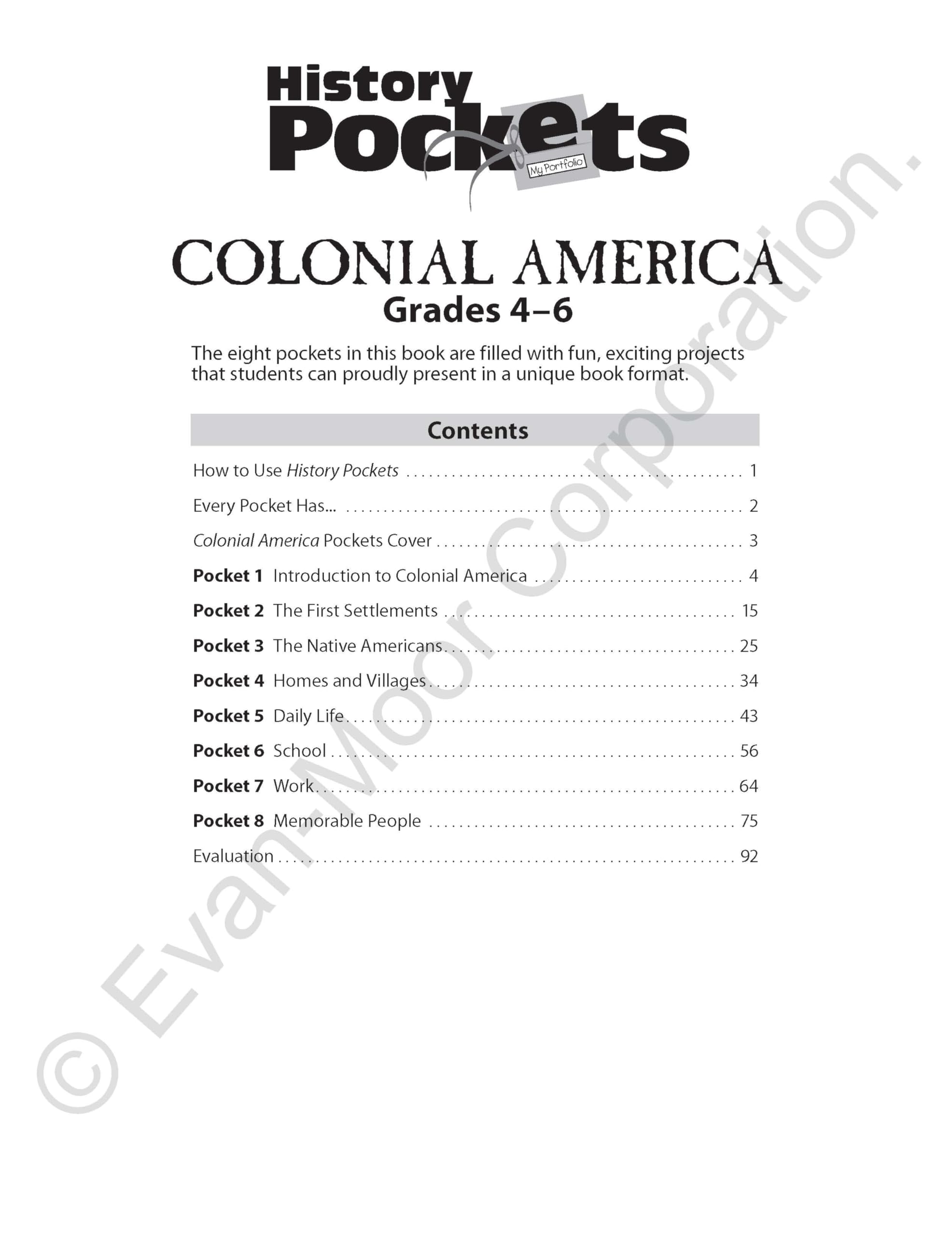 History Pockets: Colonial America Activity Book for Grades 4-6+ | Educational Social Studies Resource for Homeschool & Classroom Learning | Explore Early American History with Hands-on Projects