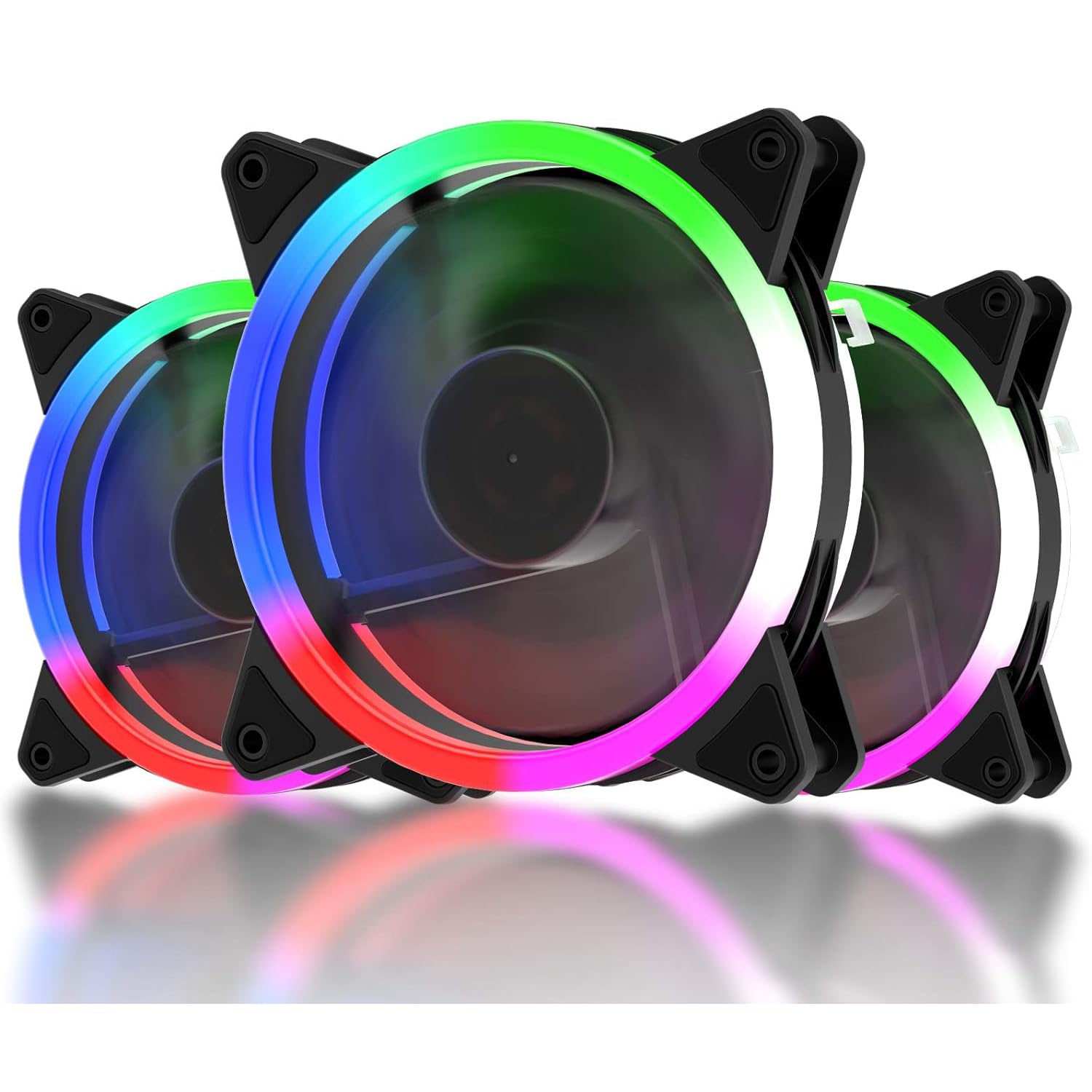 upHere Gaming 120mm RGB LED Case Fan - Ultra Quiet Triple Pack (F03) for PC Cooling & Custom Builds | Perfect for Gaming Rigs, Workstations & High-Performance PCs