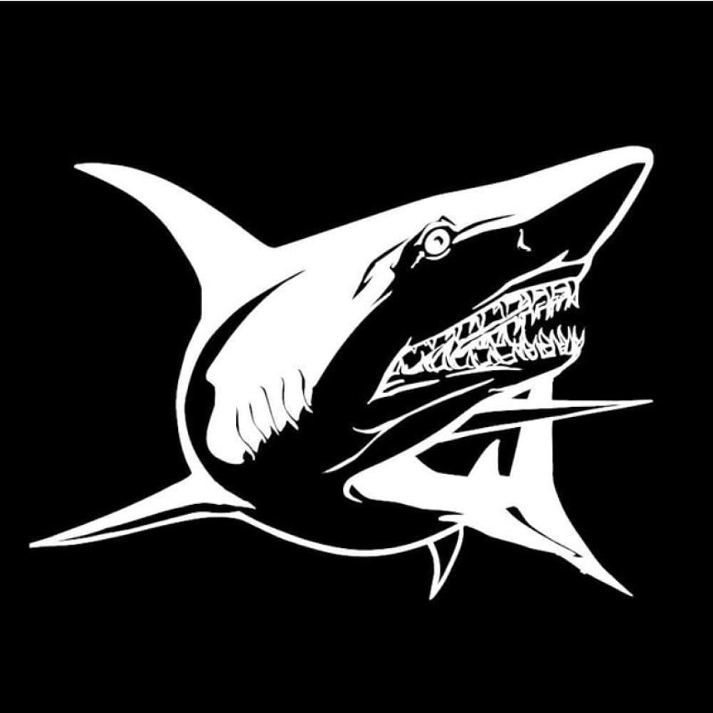 2 Pcs Funny Shark Car Bumper Sticker Decal - 19.8x14.5CM Personalized Fashion Design for Cars, Motorcycles, and Trucks - Durable Vinyl for Outdoor Use