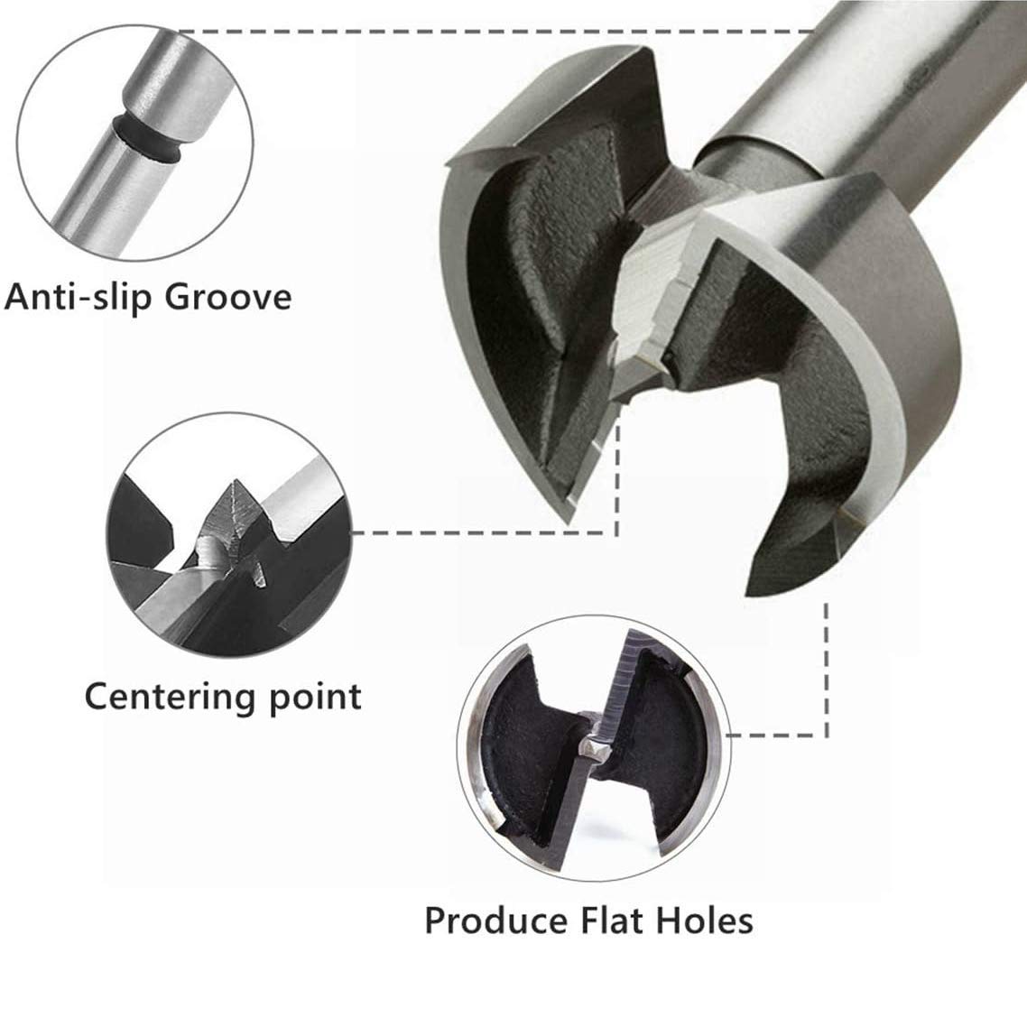 15 Pcs Forstner Bit Set 2/5-2 Inch (10-50mm) - High Carbon Steel Wood Drilling Bits for Woodworking, Cabinetry & DIY Projects - Includes Storage Case - Perfect for Furniture Making, Door Hinge Installation & Craft Projects