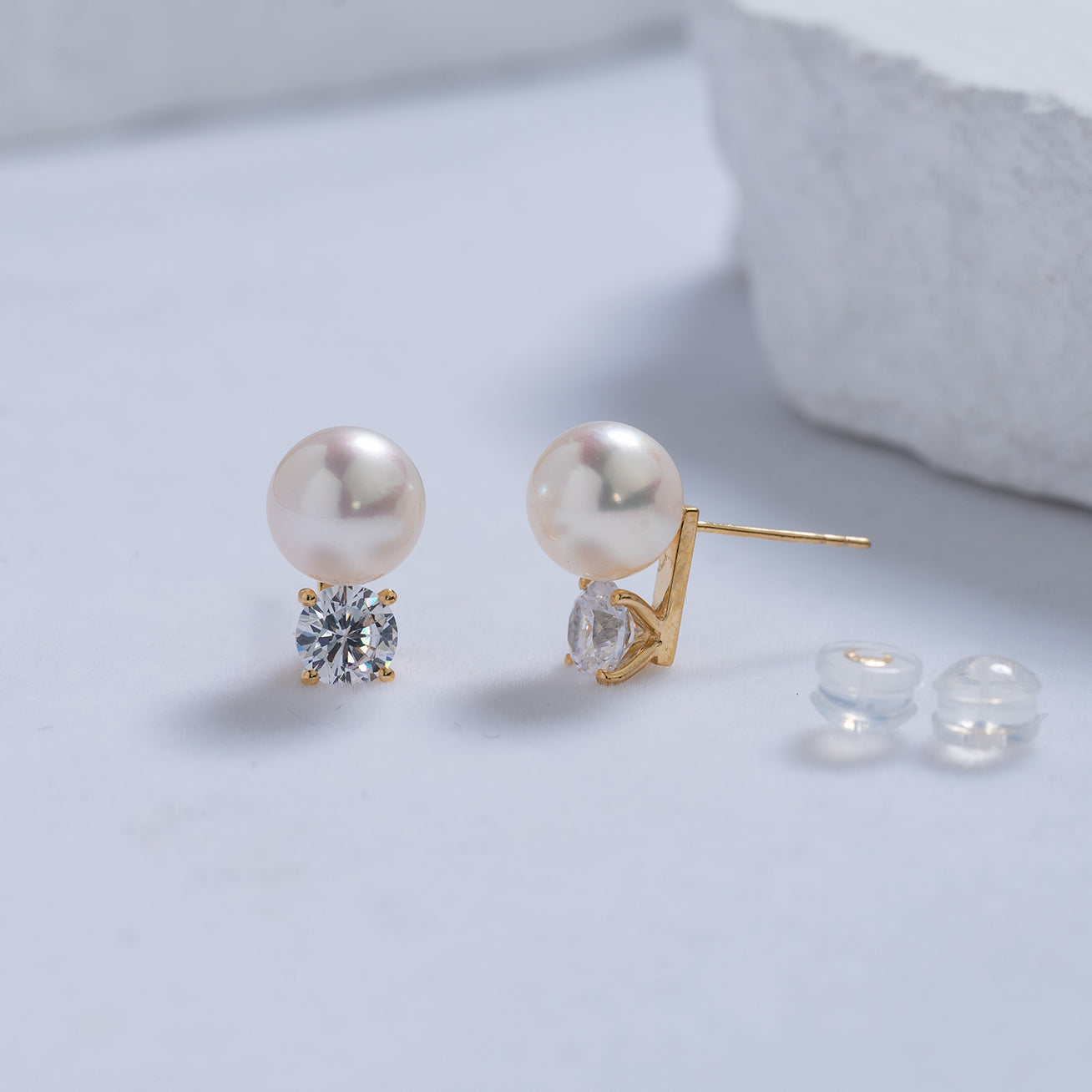 18K Gold Akoya Hanadama Pearl Earrings - AAA Quality Japanese Cultured Pearls for Women | Perfect for Weddings, Anniversaries & Special Occasions