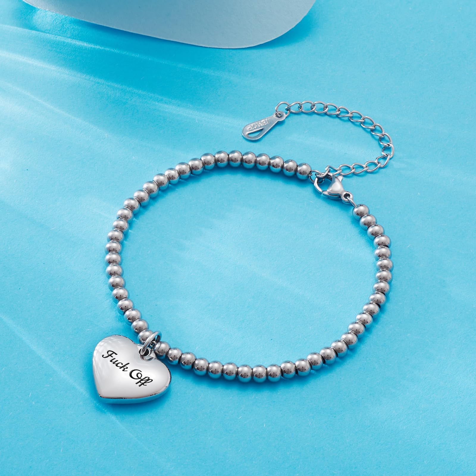 VIMIEW Heart Beads Adjustable Bracelet for Women - Inspirational Taylor Swift Quote Jewelry, Friendship & Family Bracelet, Birthday & Valentines Gift for Daughter Sister Best Friend - Perfect for Everyday Wear, Special Occasions & Gift Giving