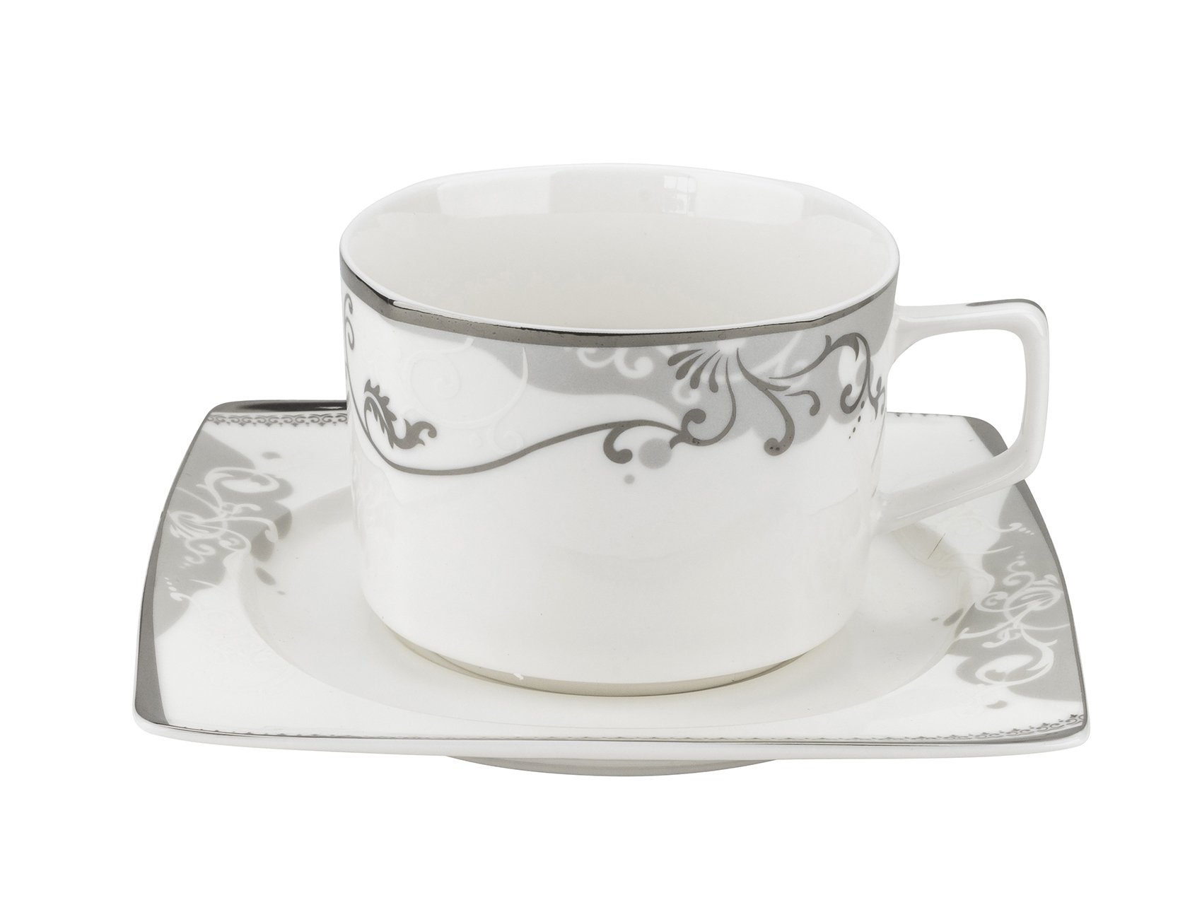 28-Piece Porcelain Dinnerware Set - Elegant Bone China Service by Lorren Home Trends | Includes Dinner Plates, Soup Bowls, Salad Plates, Butter Dishes, Coffee Cups with Saucers & Dessert Bowls | Perfect for Formal Dining, Dinner Parties & Holiday Entertaining