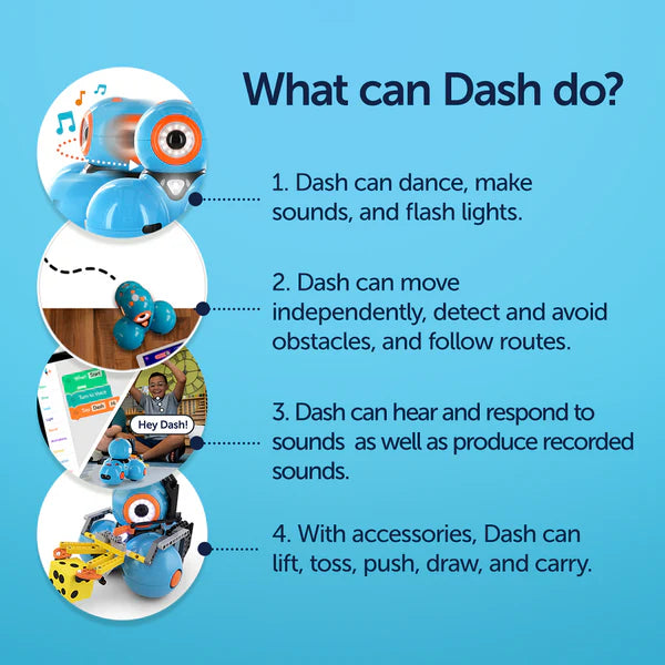 Wonder Workshop Dash - Coding Robot for Kids Ages 6+ | STEM Learning Toy for Programming & Creativity | Perfect for Home, Classroom & Playtime