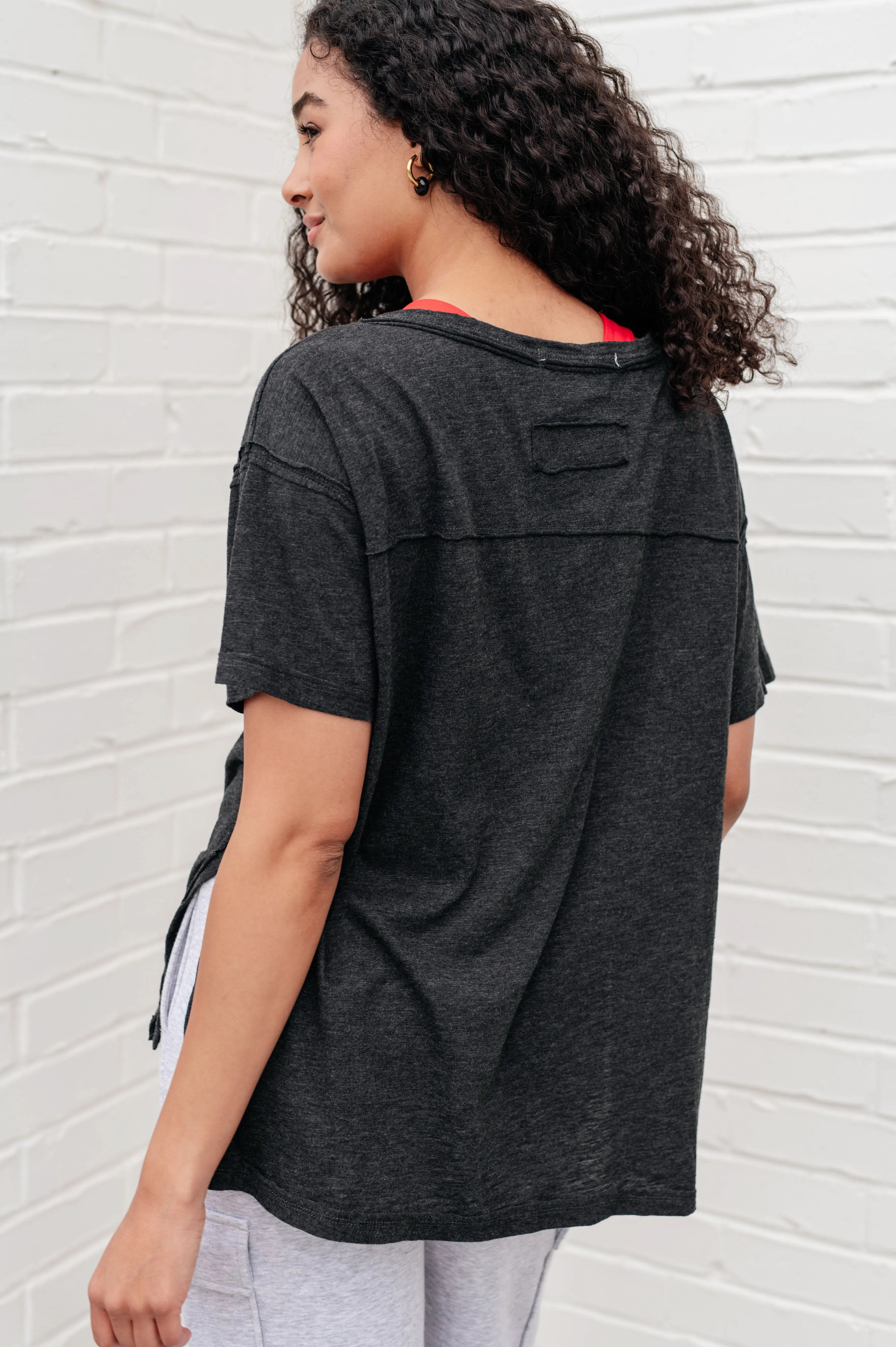 Let Me Live Relaxed Tee - Soft Cotton Black T-Shirt for Women | Casual Everyday Wear & Lounge Outfit