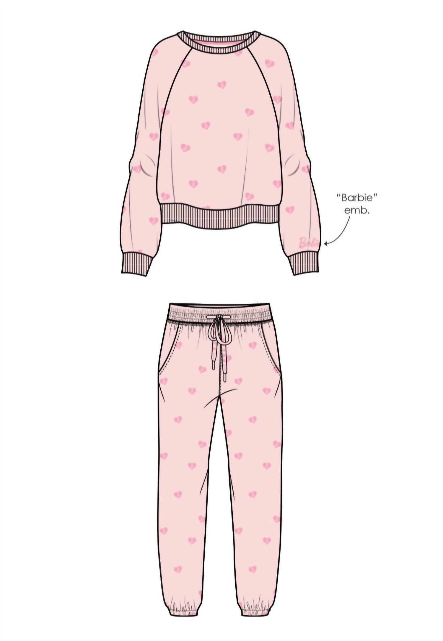 Barbie Fashions Luxe Velour Lounge Set in Pink Mist - Soft & Cozy 2-Piece Outfit for Girls, Perfect for Playtime, Sleepovers & Relaxing at Home