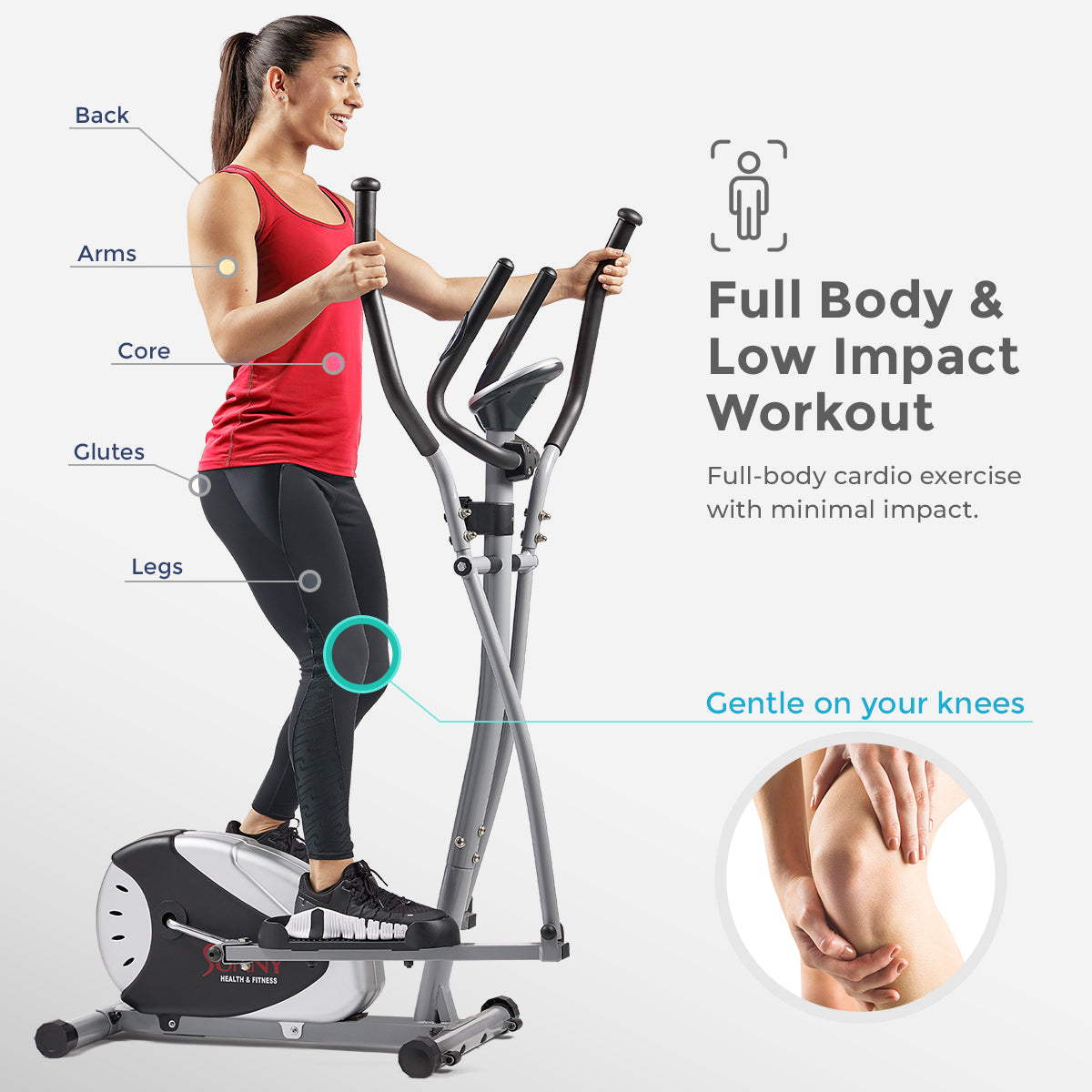 Magnetic Resistance Elliptical Bike - Cross Trainer Exercise Machine for Home Gym & Cardio Workouts - Perfect for Indoor Fitness, Weight Loss & Full-Body Toning