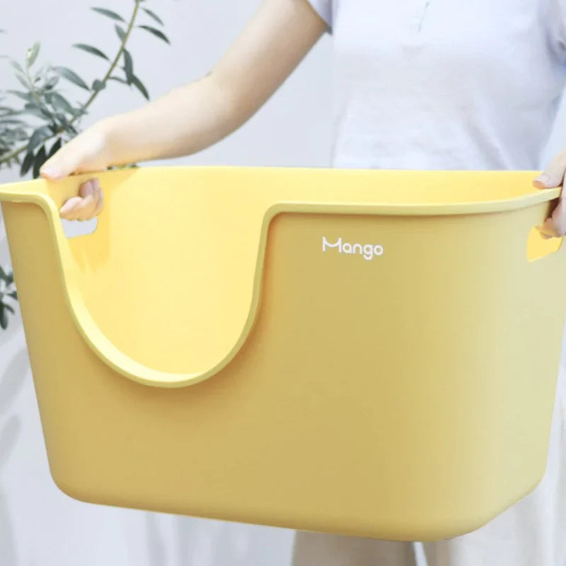 Premium Mango Wood Cat Litter Box Tray - Open Design for Small & Medium Cats | Comfortable & Easy Access | Perfect for Home, Apartment, or Travel Use