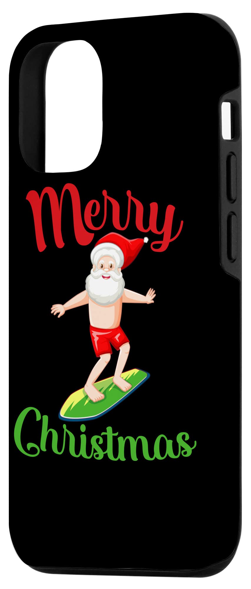 iPhone 12/12 Pro Funny Christmas T-Shirt with Santa Surfing Design - Perfect for Vacation, Beach Getaway & Holiday Gifts