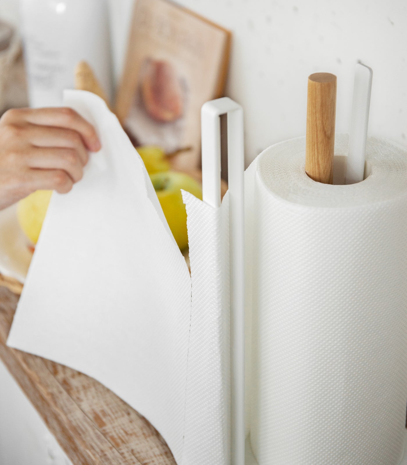 Stainless Steel and Wooden Paper Towel Holder - Rustproof & Stylish for Kitchen, Bathroom, Office - Perfect for Home and Commercial Use