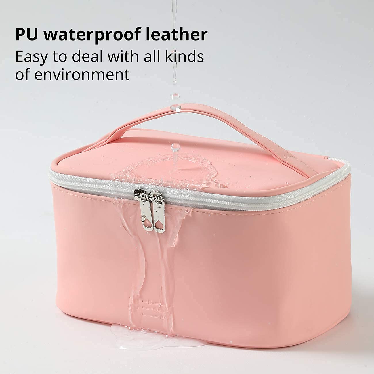 BESTOTTAM Travel Makeup Organizer Bag - Cosmetic & Toiletry Storage Pouch for Women & Men - Pink Grooming Kit with Shaving Compartment - Perfect for Vacation, Business Trips & Daily Use