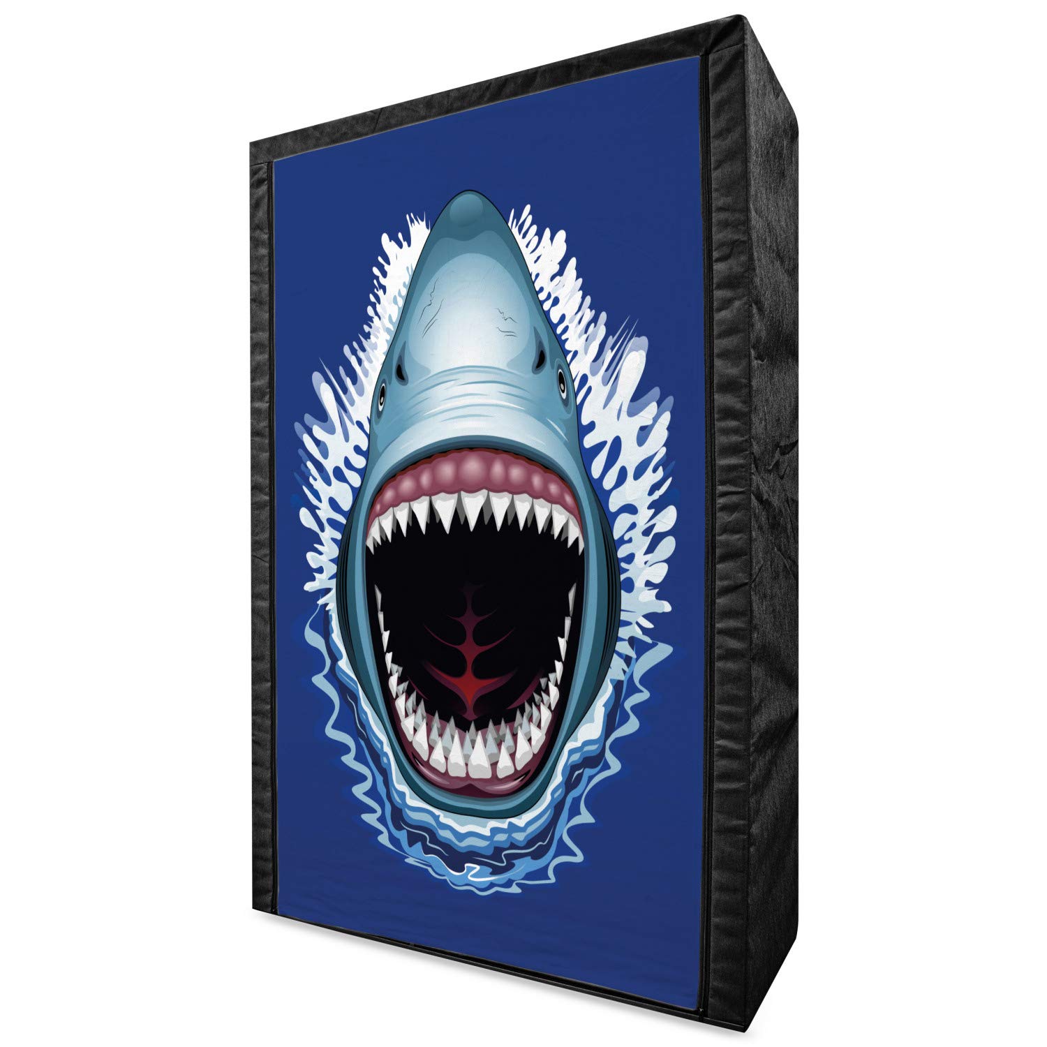 Ambesonne Shark Portable Fabric Wardrobe Closet with Shelves - 42.5