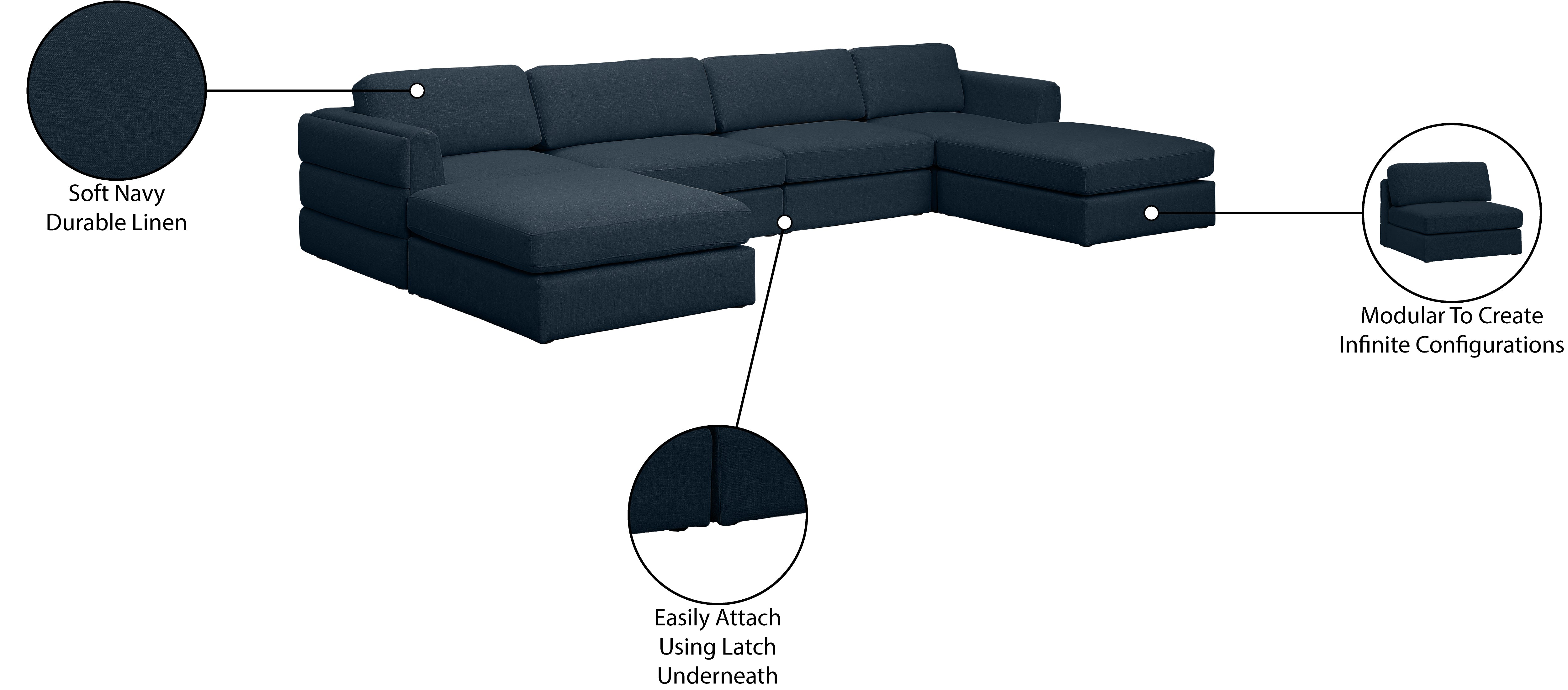 Beckham Durable Linen Textured Fabric Modular Sectional Sofa - Modern Living Room Furniture for Small Spaces & Apartments - Perfect for Family Gatherings, Movie Nights and Relaxing