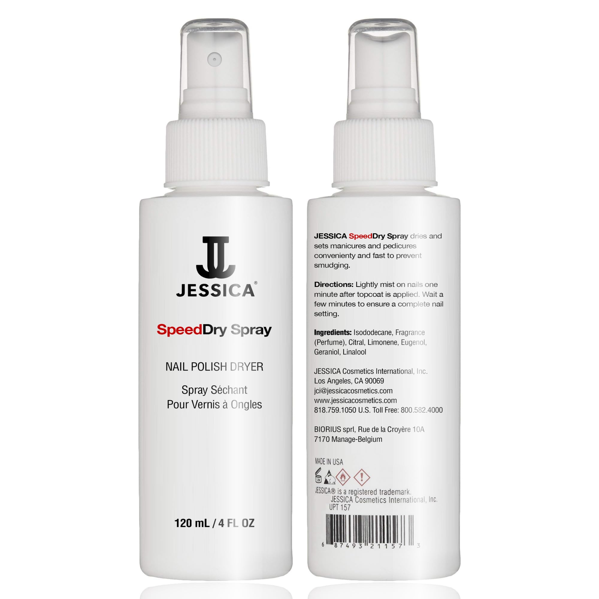 JESSICA Speed Dry Spray for Nail Polish - 120ml Fast-Drying Nail Polish Spray | Quick Dry Top Coat for Salon & Home Manicures | Perfect for Nail Art & Gel Polish
