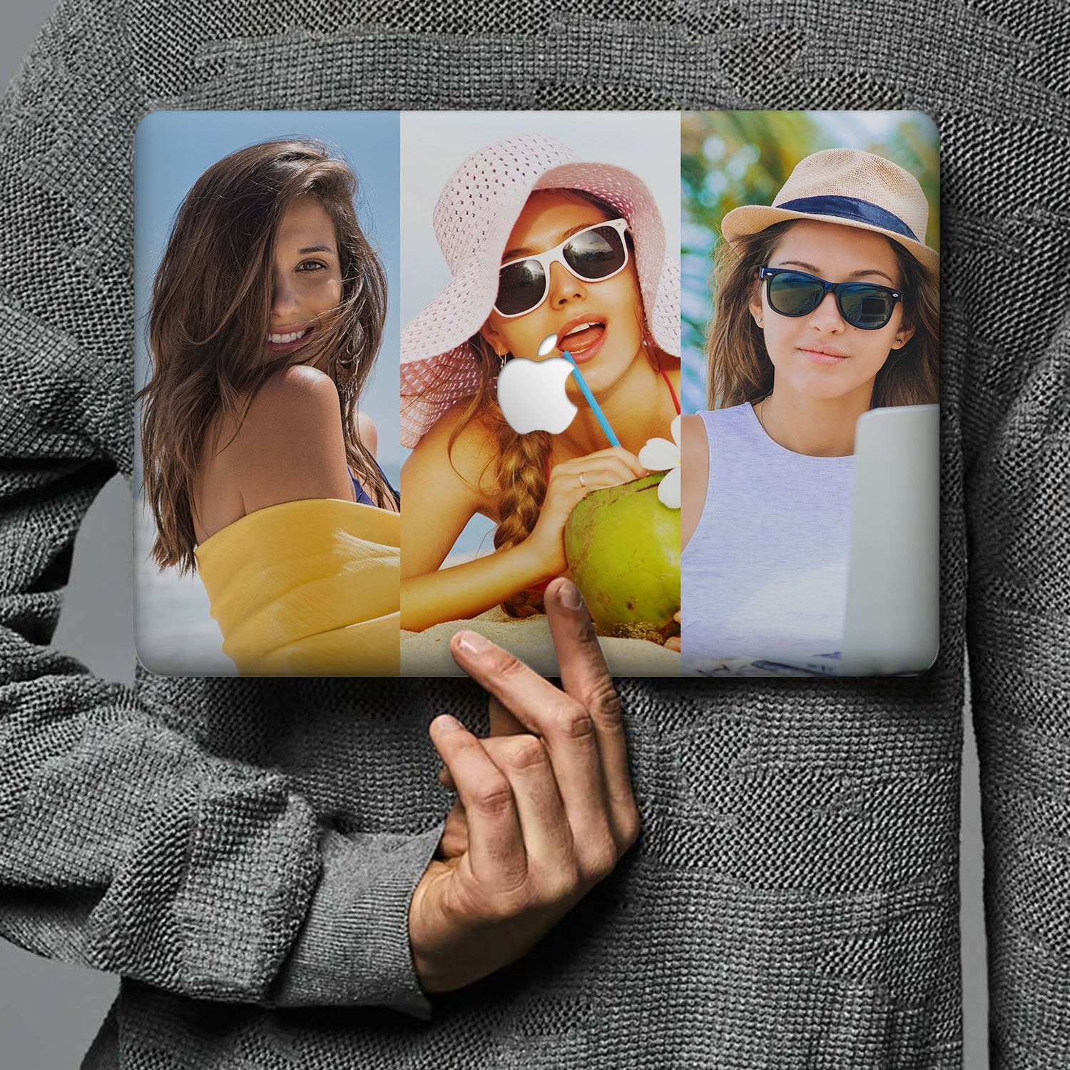 Durable MacBook Pro Case with Three Vertical Photo Slots - Perfect for Travel, Work & School Accessories