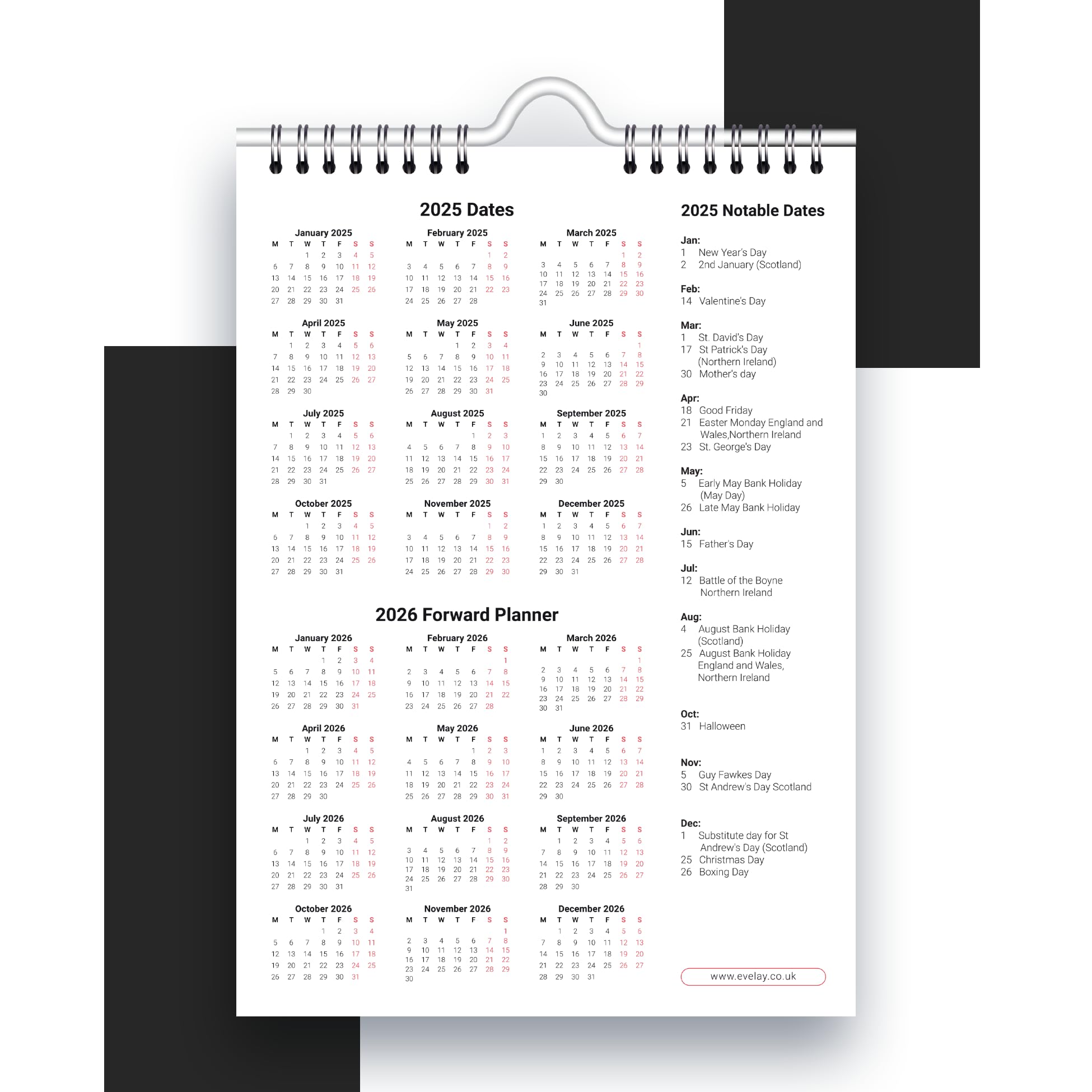2025 Spiral Bound Wall Calendar Planner - A4 Large 2-Column Monthly View for Home, Office & School | Perfect for Business Planning, Academic Scheduling & Family Organization