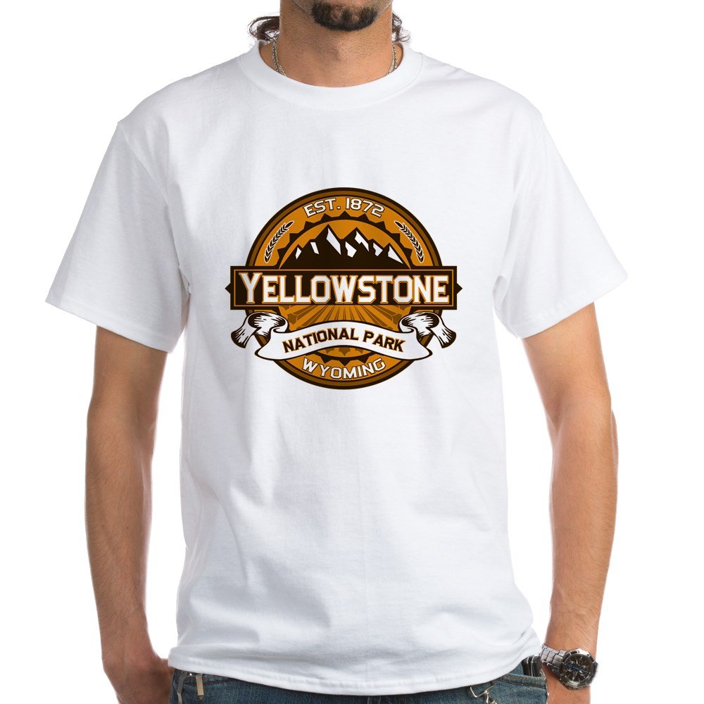 Yellowstone National Park Golden White Cotton T-Shirt - Comfortable Graphic Tee for Men & Women - Perfect for Hiking, Camping & Outdoor Adventures