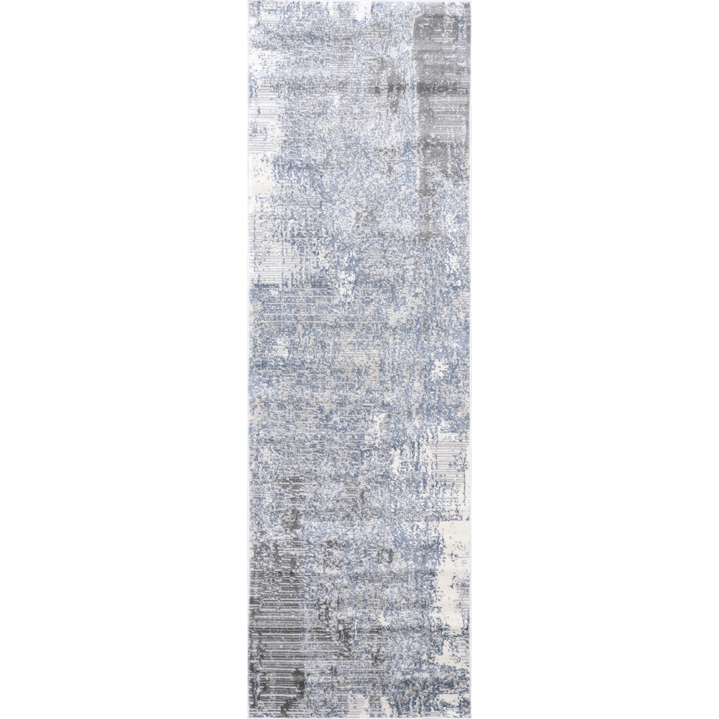 nuLOOM Alice Abstract 2x9 Runner Rug - Non-Slip Blue Ivory Bohemian Carpet for Living Room, Bedroom, Hallway & Kitchen - Perfect for Entryways, Dining Areas & High Traffic Spaces