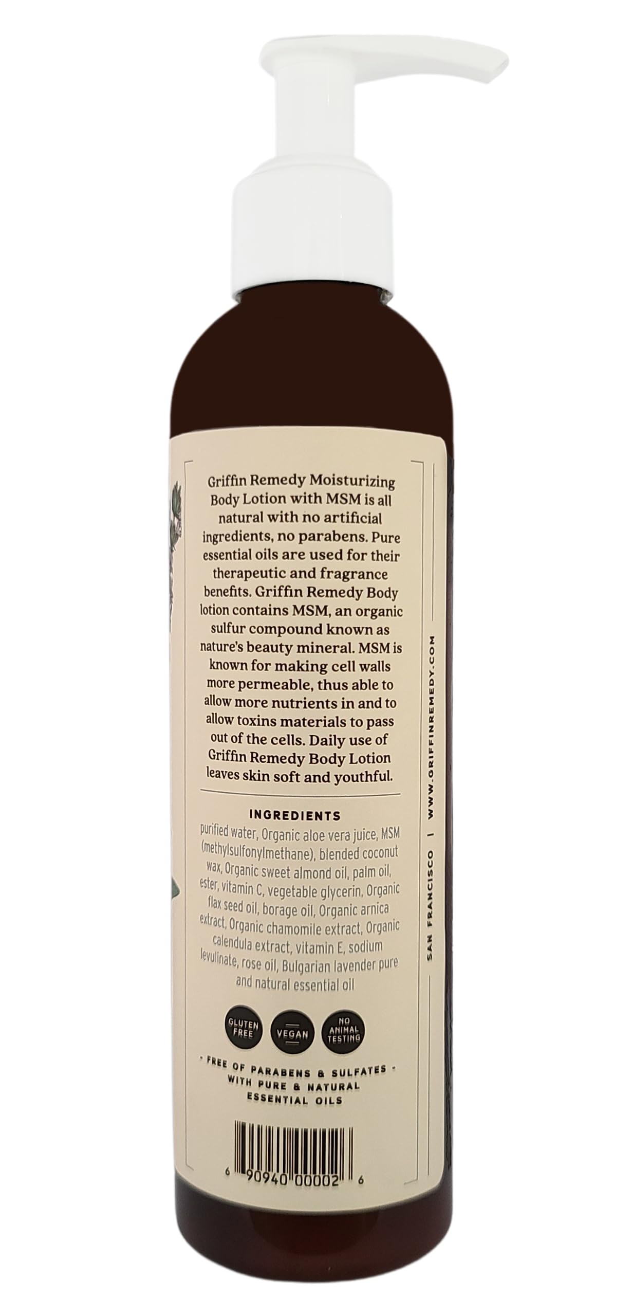 Griffin Remedy Bulgarian Lavender Body Lotion - Hydrating & Soothing Moisturizer for Dry Skin | Perfect for Daily Use & Relaxing Massage