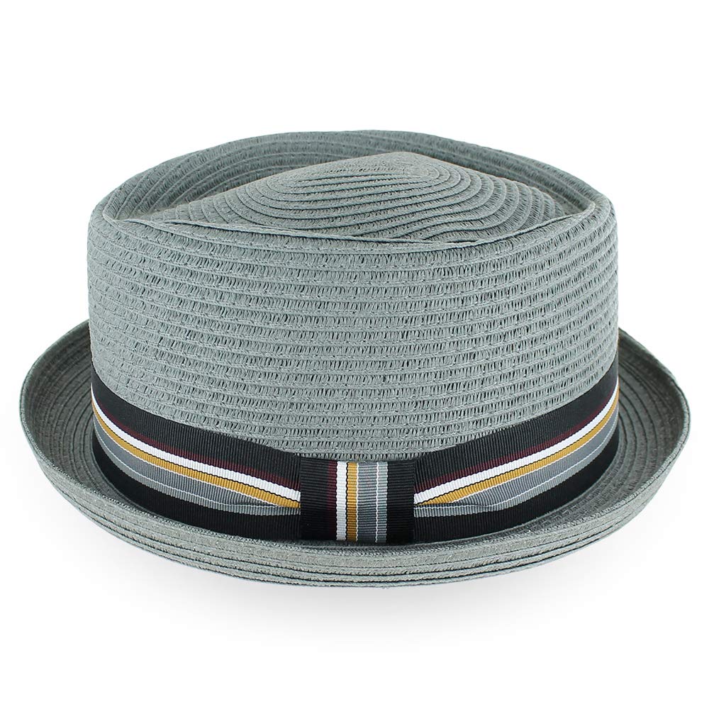 Summer Straw Fedora Hat for Men & Women - Blue, Tan, Black - Beach & Outdoor Wear